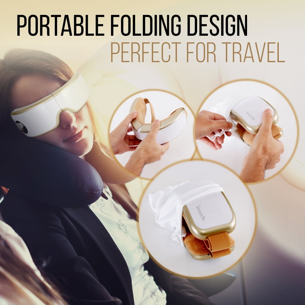 SereneLife SLEYMSG40 - Smart Eye Massager with Heat & Pressure Point Therapy - Image 3