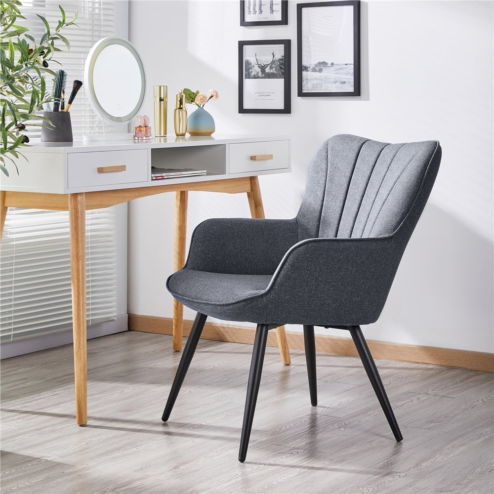 Alden Design Upholstered Fabric Wingback Armchair for Living Room, Gray - Image 5