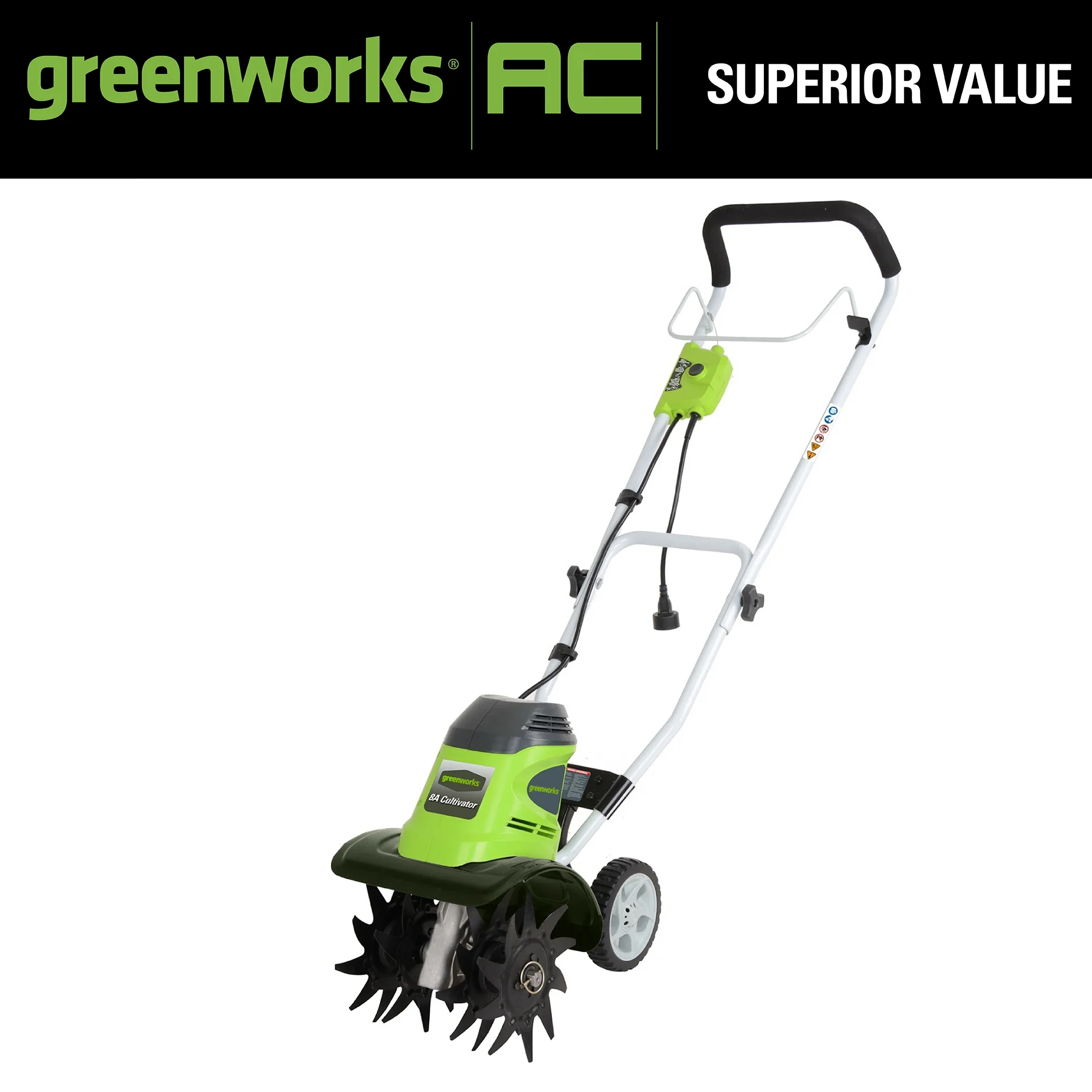 Greenworks 8 Amp 10-inch Corded Electric Cultivator/Tiller, 27072 - Image 6