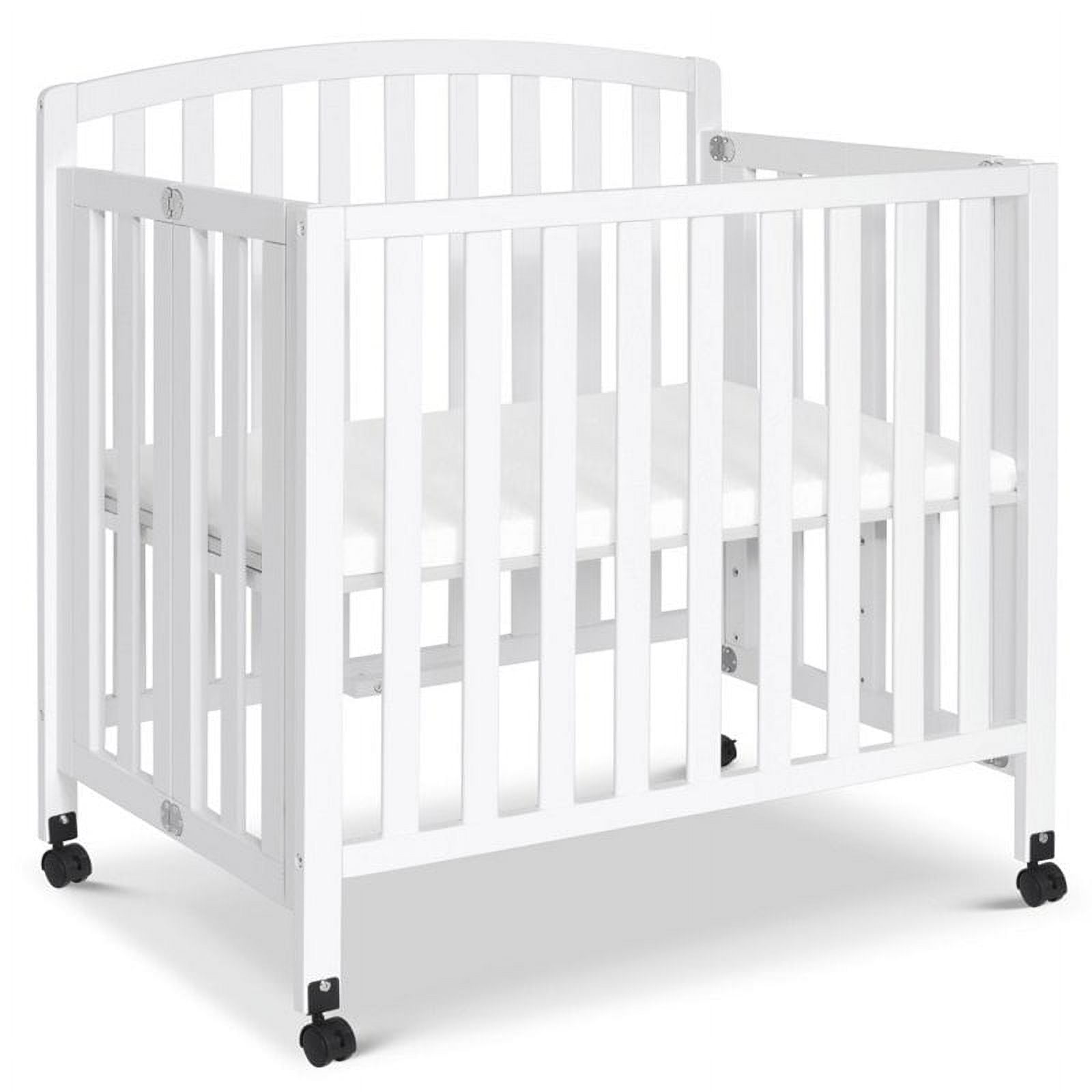 DaVinci Dylan Folding Portable 3-in-1 Mini Crib and Twin Bed in White - Image 8