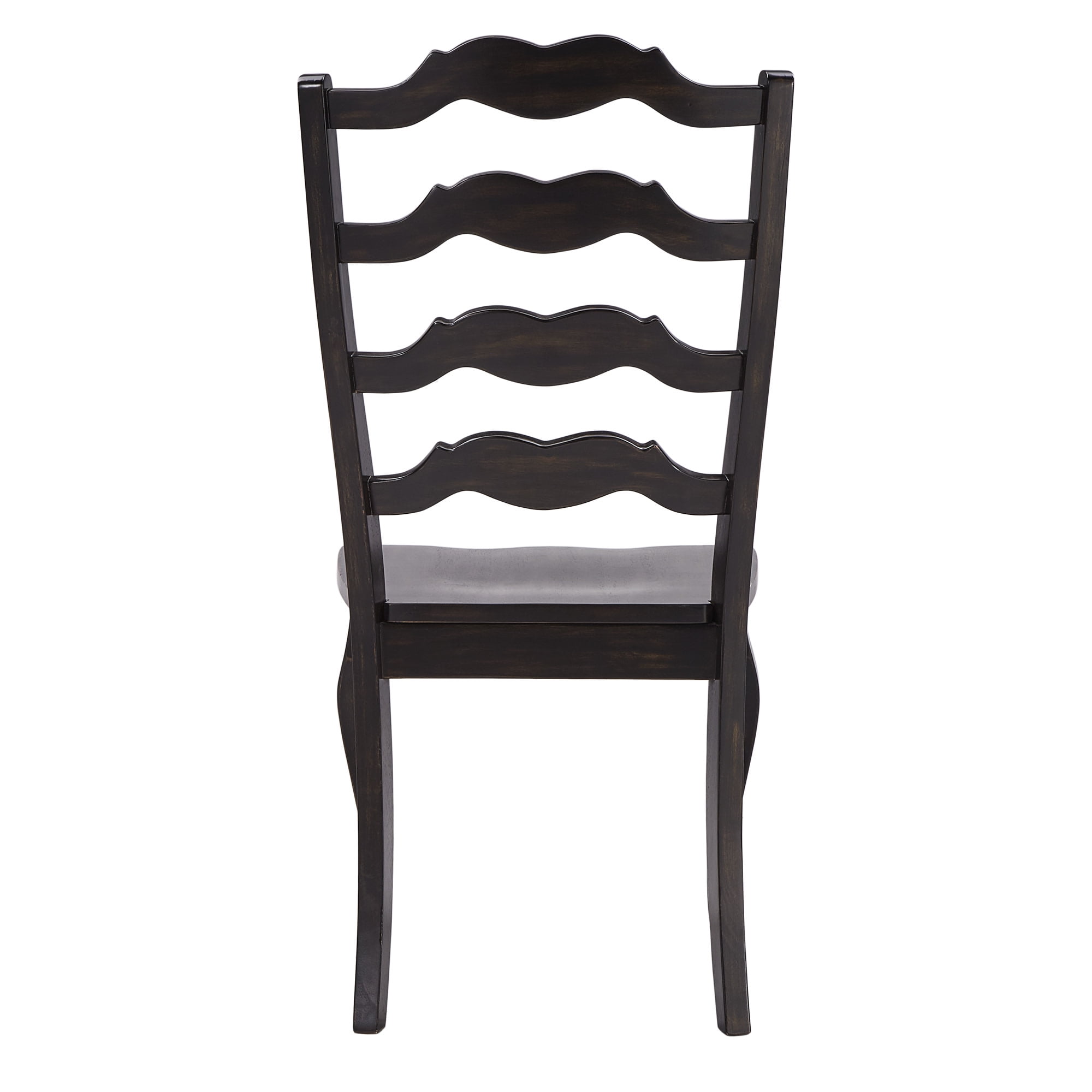 Weston Home Farmhouse French Ladder Back Wood Dining Chairs, Set of 2, Antique Black - Image 6