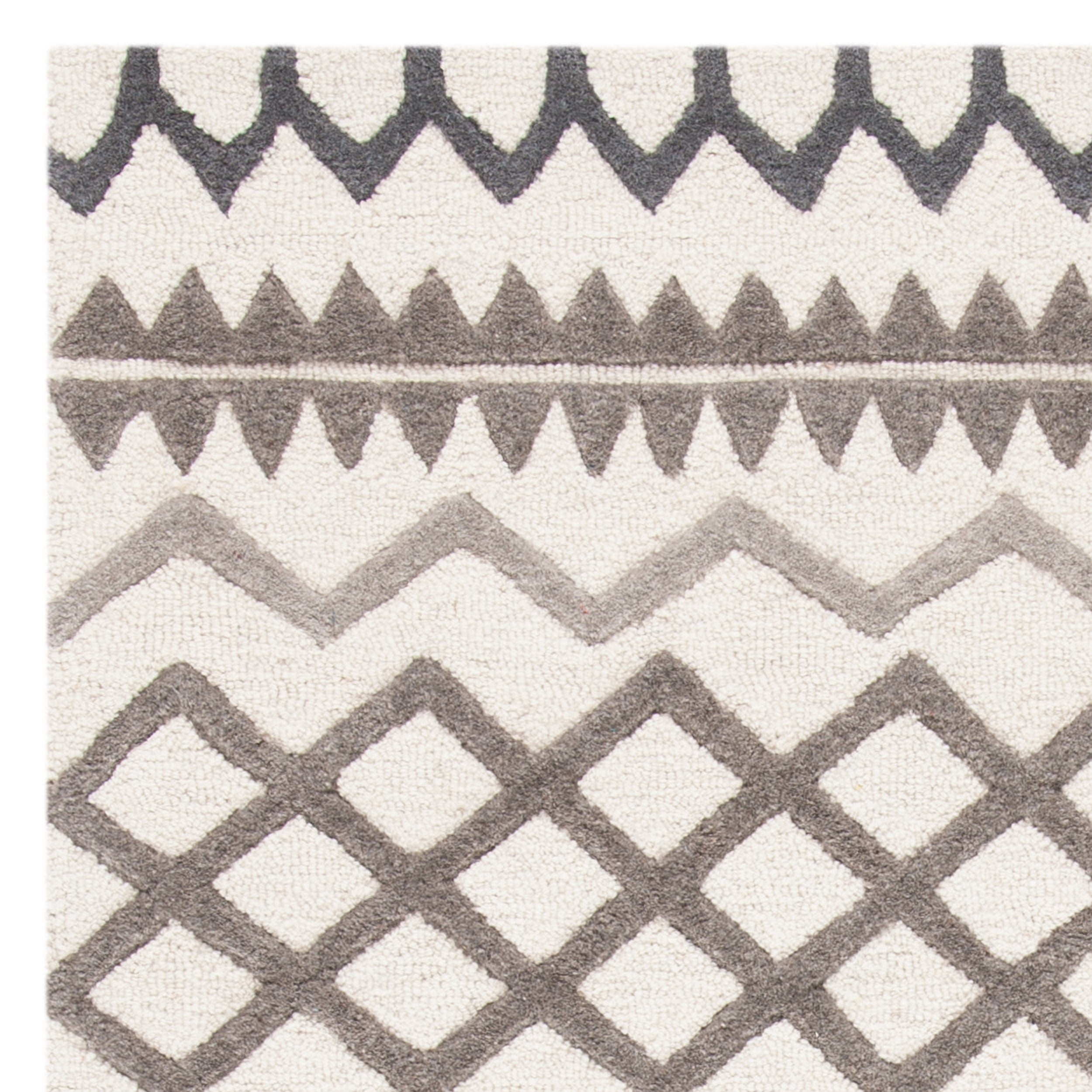SAFAVIEH Glamour Drew Geometric Area Rug, Ivory/Grey, 5' x 8' - Image 2