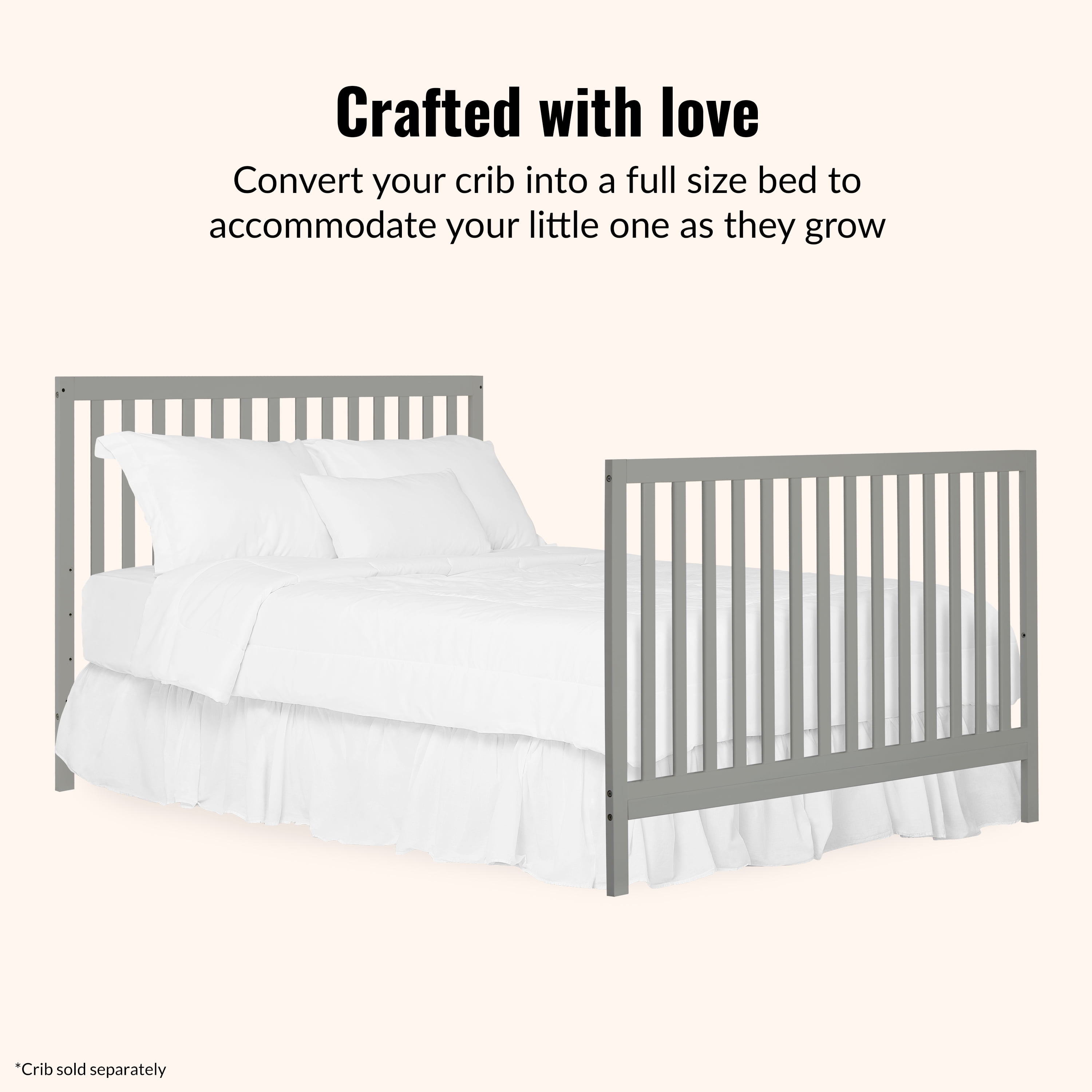 Dream On Me Universal Bed Rail Silver Grey Pearl - Image 2