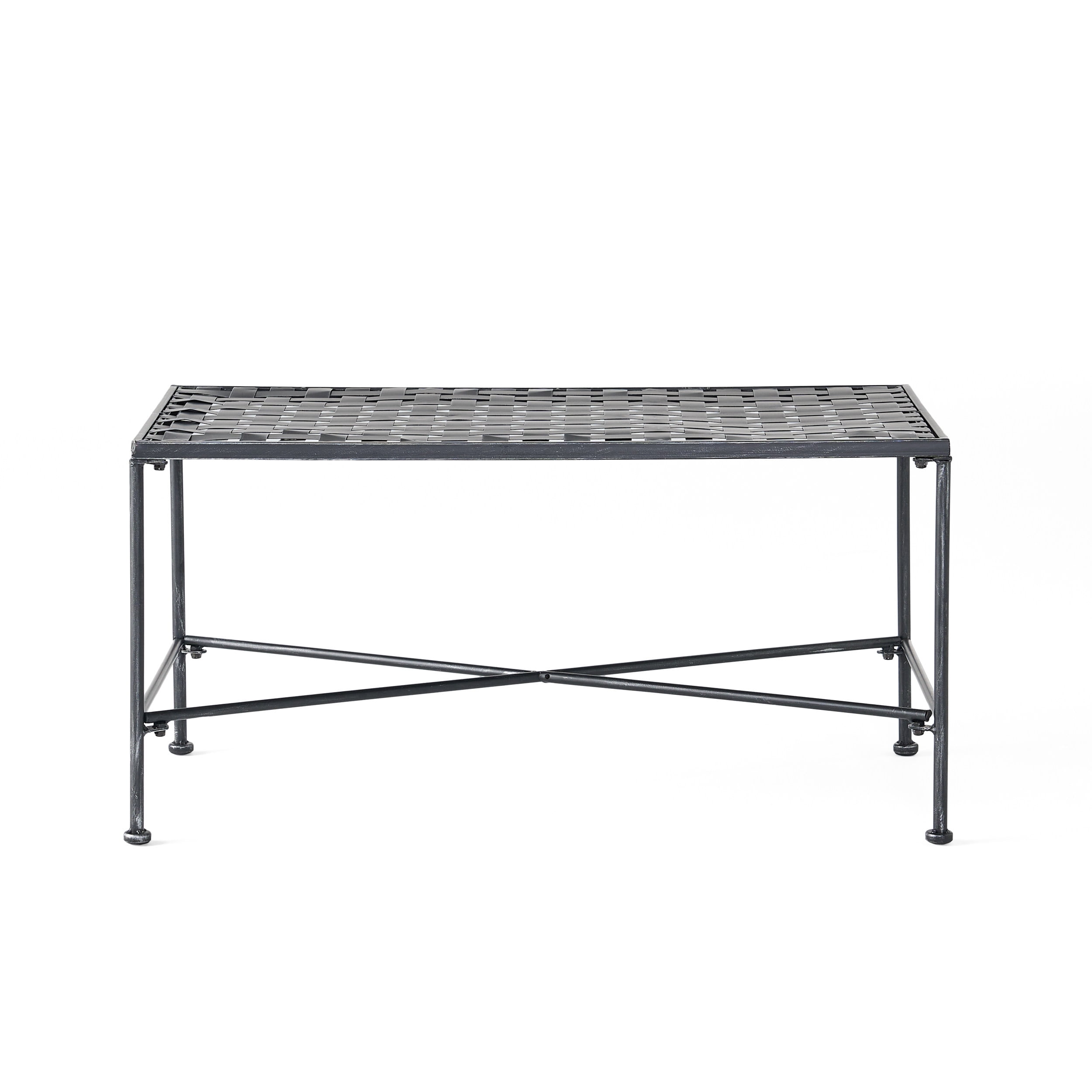 Alexander Outdoor Iron Coffee Table, Black - Image 7