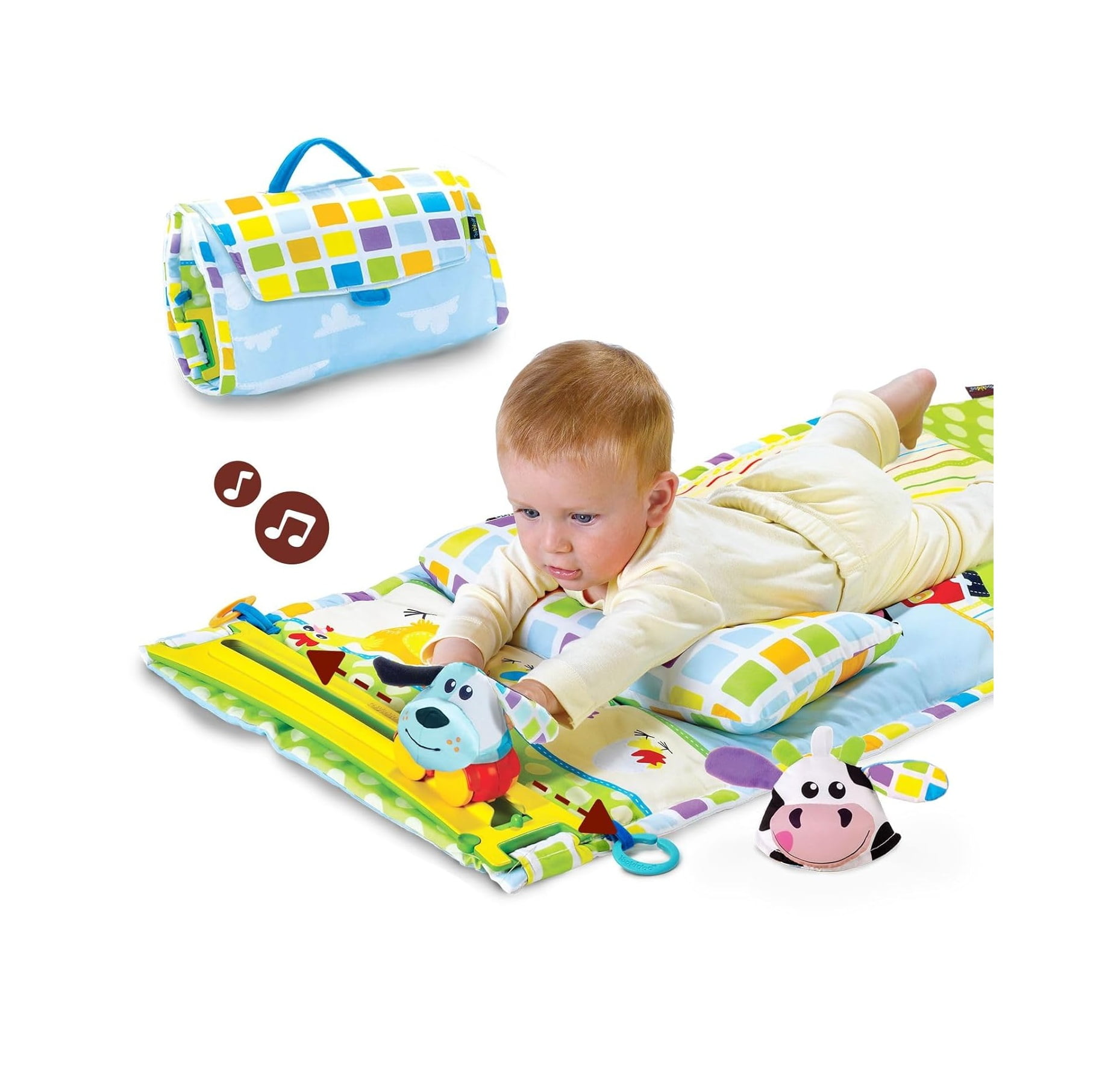 Yookidoo Baby Tummy Time Mat & Play Gym for Newborns, Spacious & Interactive, 0-12 Months - Image 5