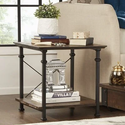Weston Home Clayton Rectangular End Table, Dark Brown - Image 3