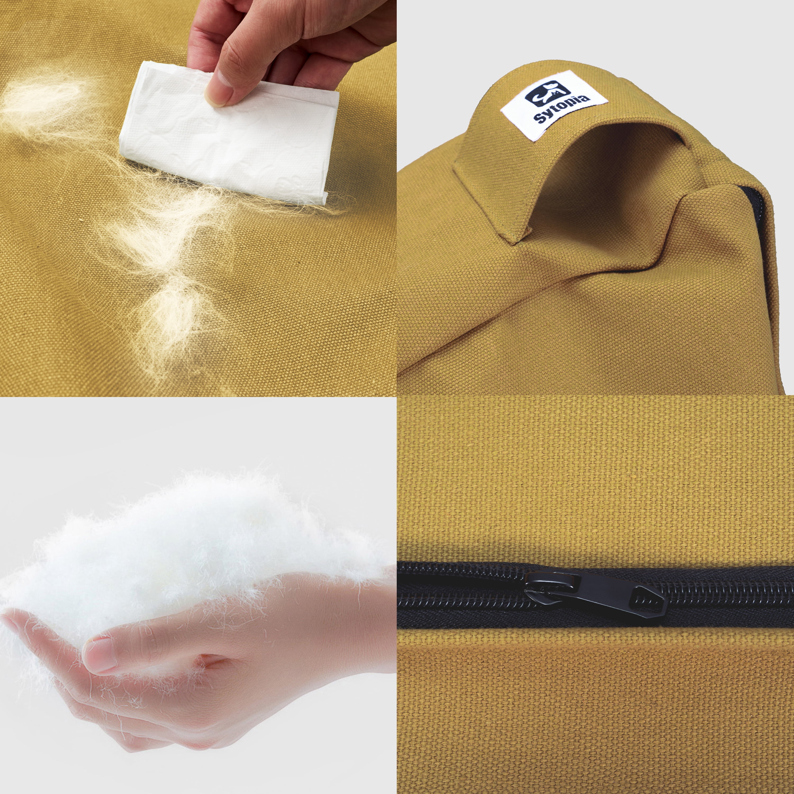 Sytopia 36" Outdoor Dog Bed for Medium & Large Sized Dogs, Waterproof Canvas Dog Bed With Washable Removable Cover, Large Dog Beds Up to 55 Lbs - YELLOW - Image 12