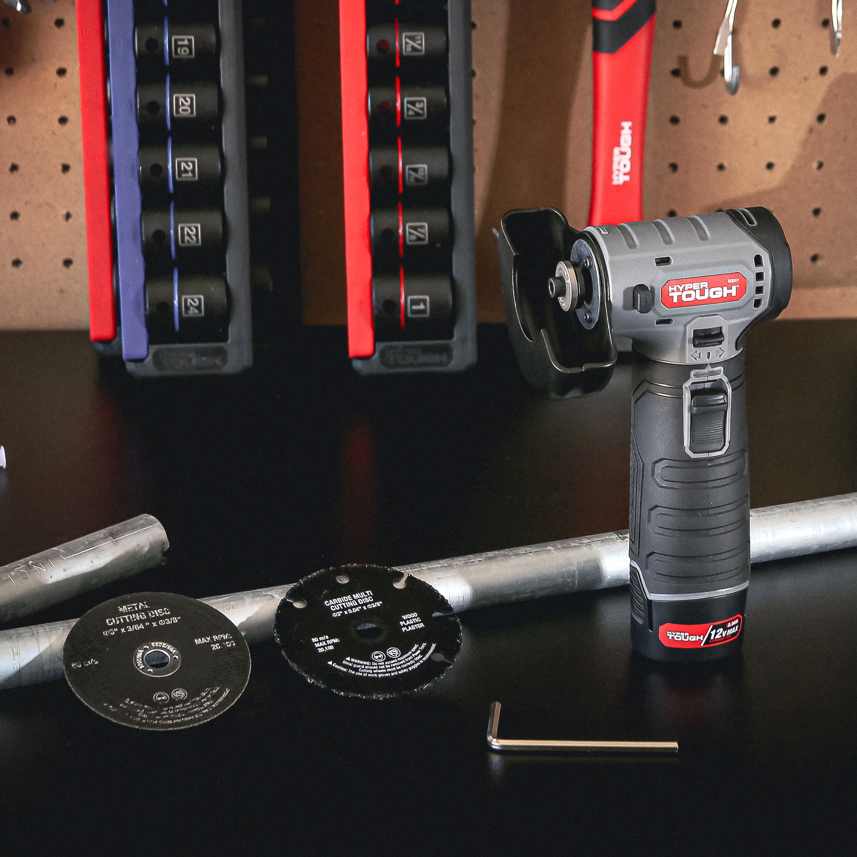 Hyper Tough 12-Volt Cordless Rechargeable Cut off Grinder - Image 9