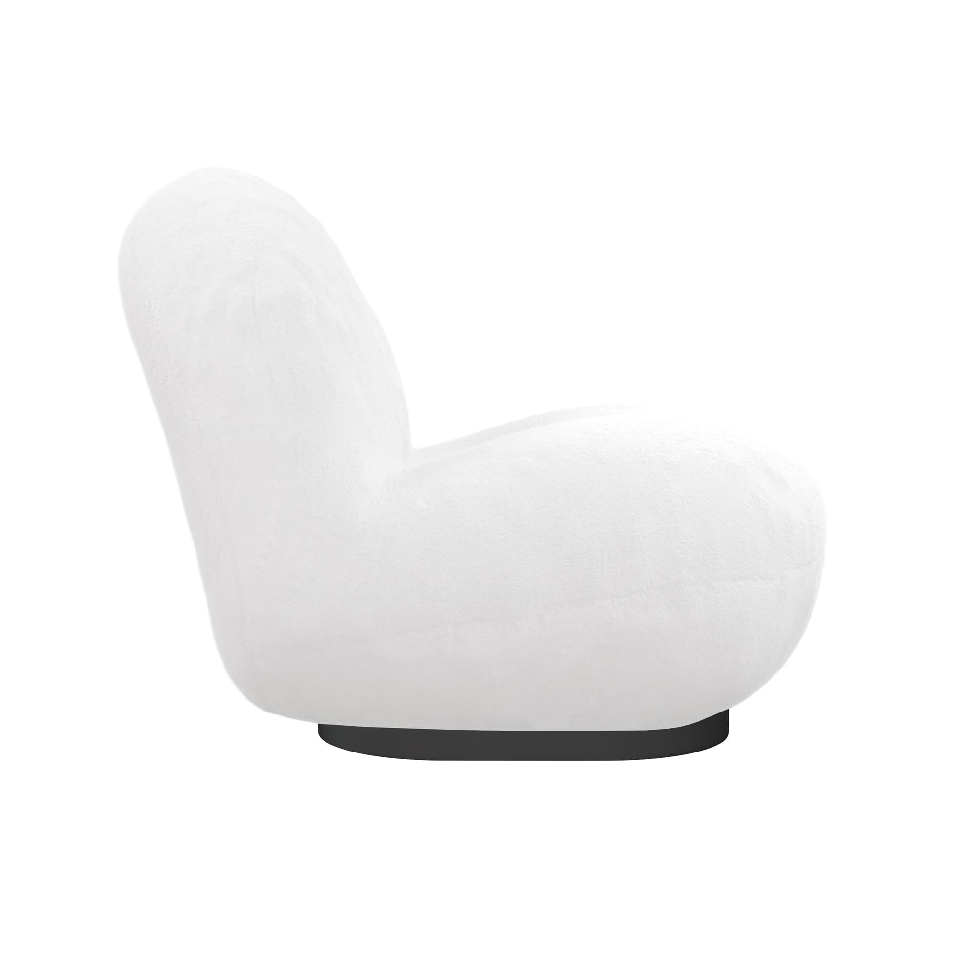 DHP Harley Swivel Accent Chair with Boucle Fabric and Black Base, White - Image 9