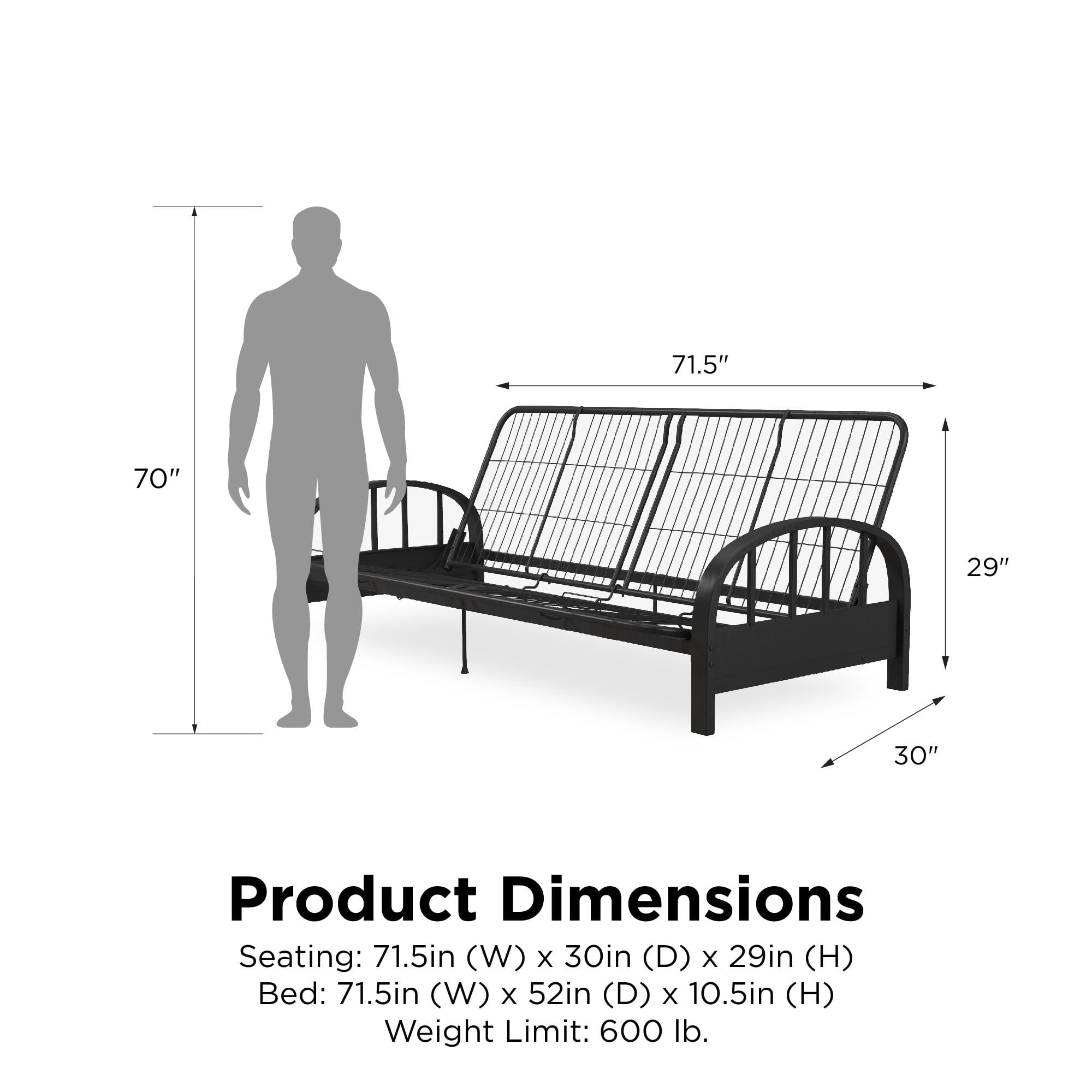 DHP Aiden Futon Frame, Black - Image 3