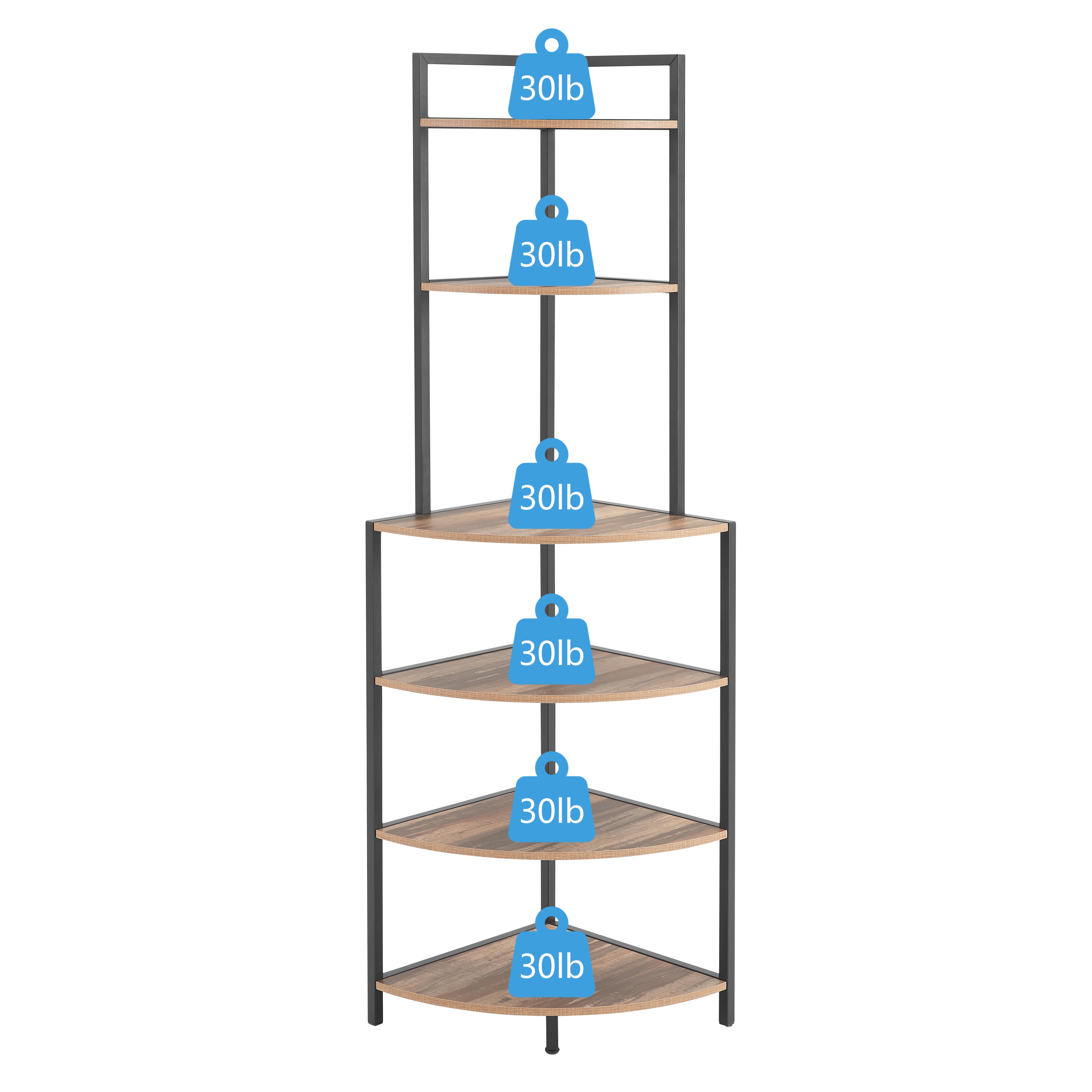 JRHRXXY Corner Shelf Stand,6 Tier Ladder Bookshelf,Bookcase Display for Living Room,Home Office - Image 10