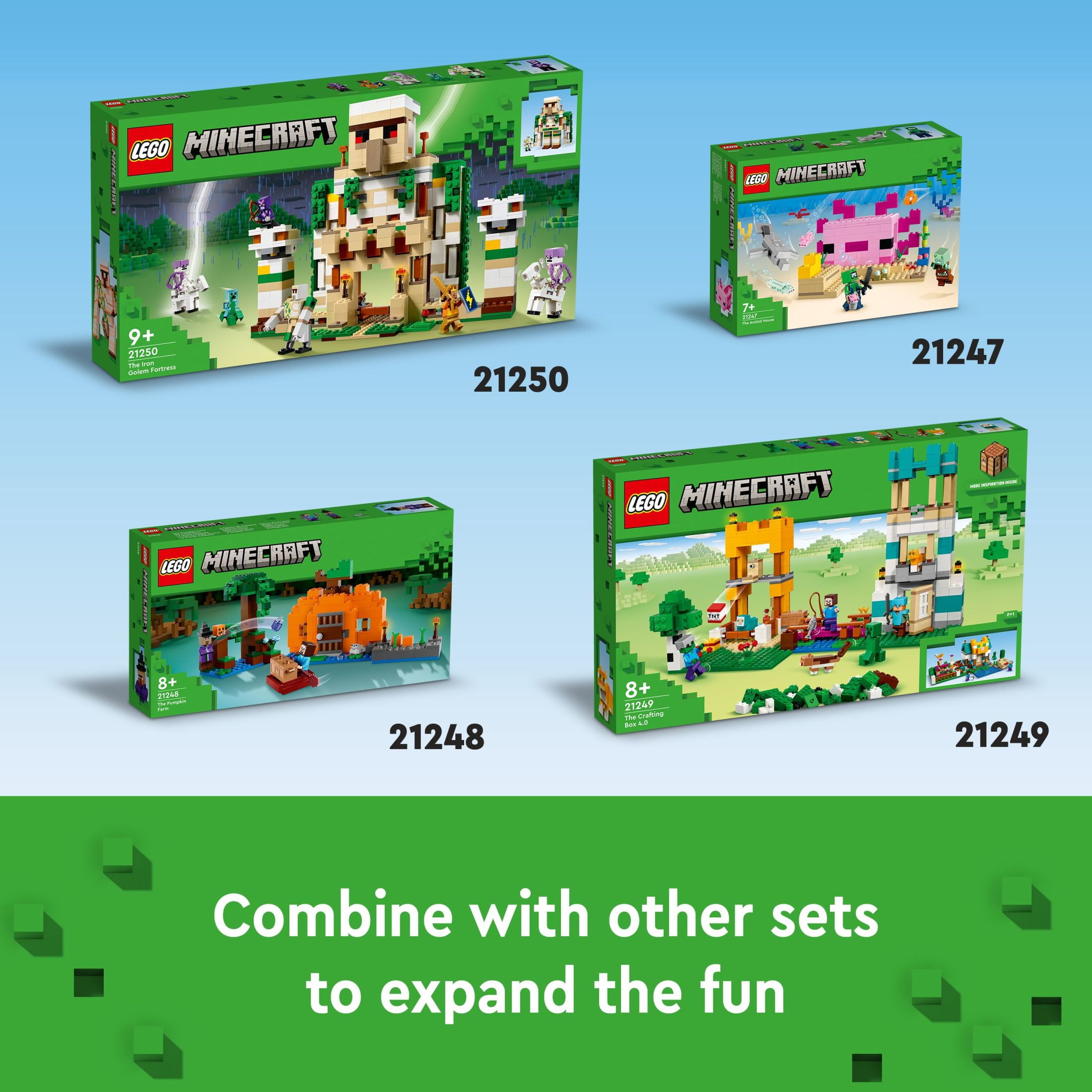 LEGO Minecraft The Iron Golem Fortress 21250 Building Toy Set, Playset Featuring a Crystal Knight and Golden Knight, A Fortress and a Giant Golem, Build and Display Minecraft Toy for 9 Year Old Kids - Image 4