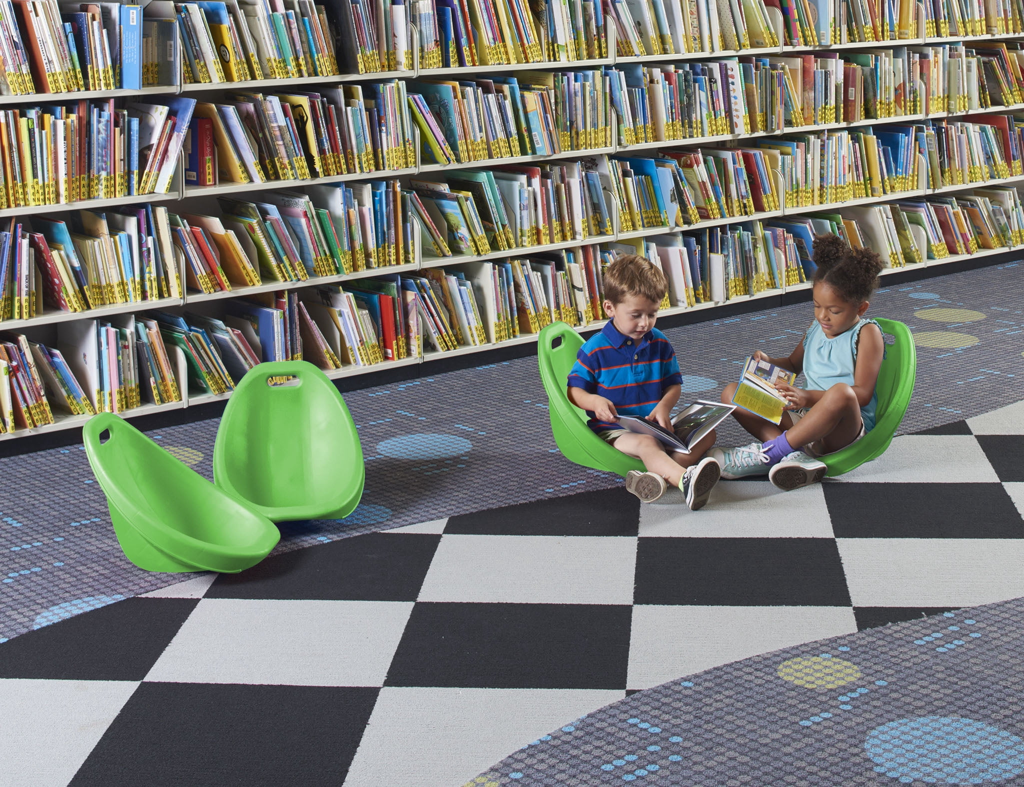 American Plastic Toys Kids Scoop Rocker Chair 4 Pack, Green - Image 4