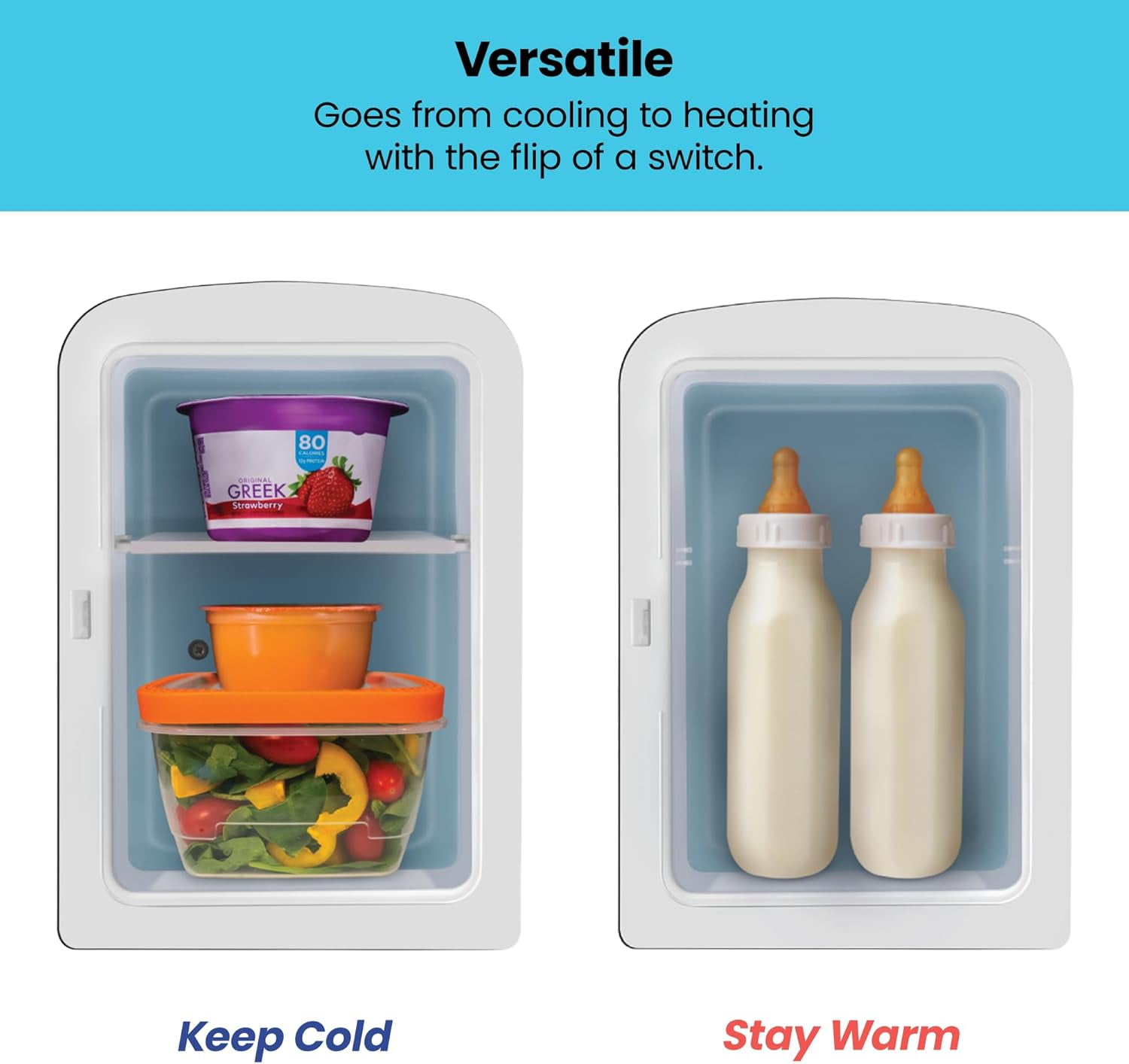 ICEMAN Portable Mirrored 4L Mini Fridge w/ Heating and Cooling - White - Image 4