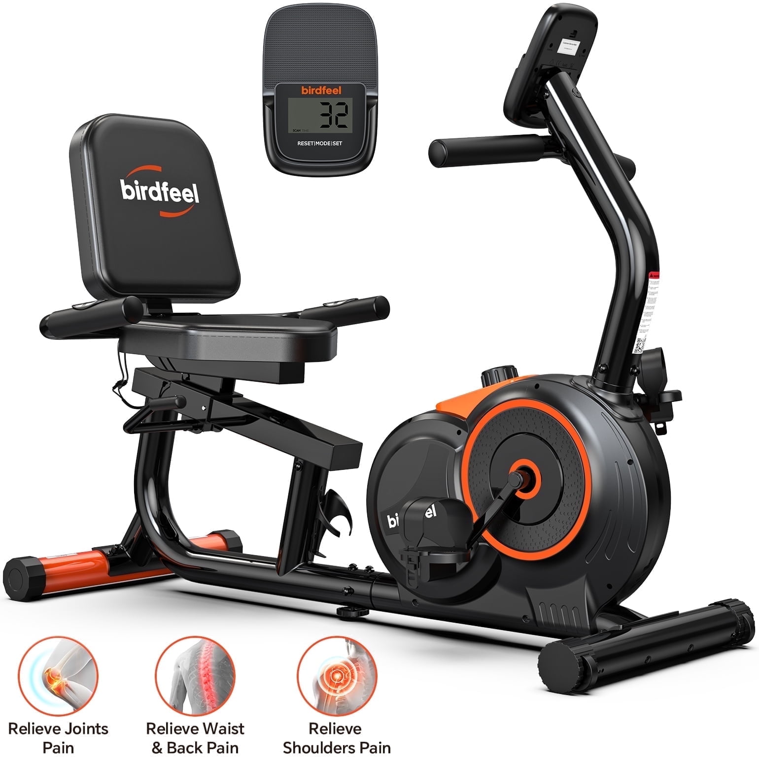 HASIMAN Recumbent Exercise Bike Magnetic Stationary Cycling Bicycle Indoor Workout Bikes with Large Caption Display & Adjustable Resistance for Home Seniors Adults Max Weight 350LBS - Image 10