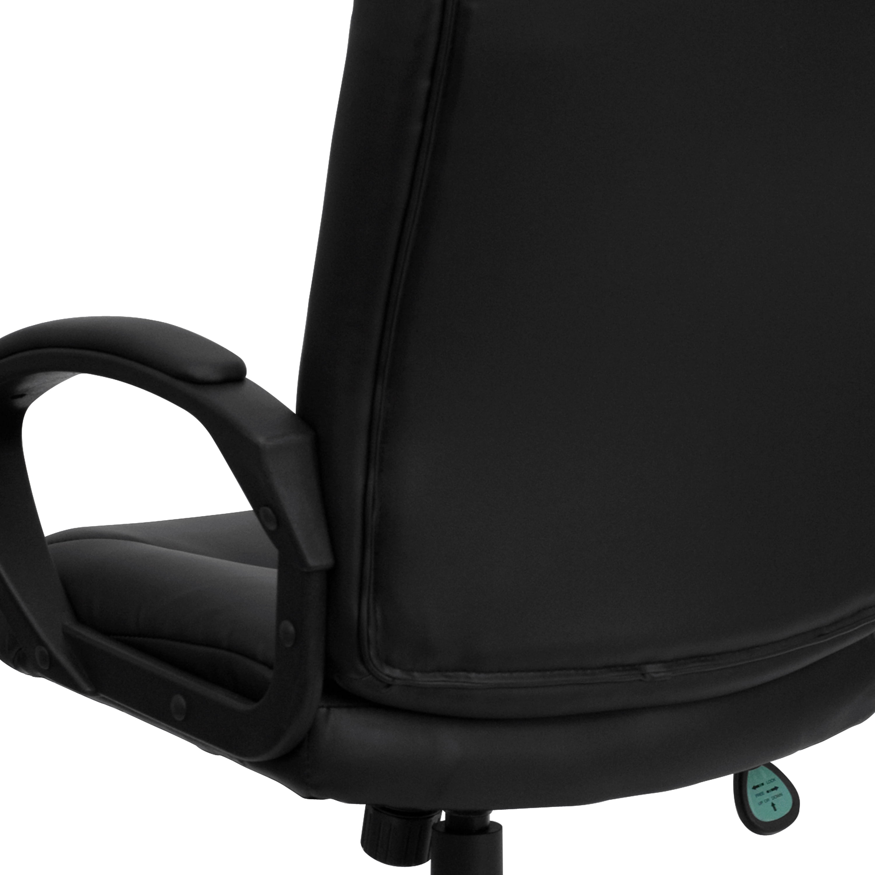 Flash Furniture Chelsea Mid-Back Black LeatherSoft Executive Swivel Office Chair with Three Line Horizontal Stitch Back and Arms - Image 3