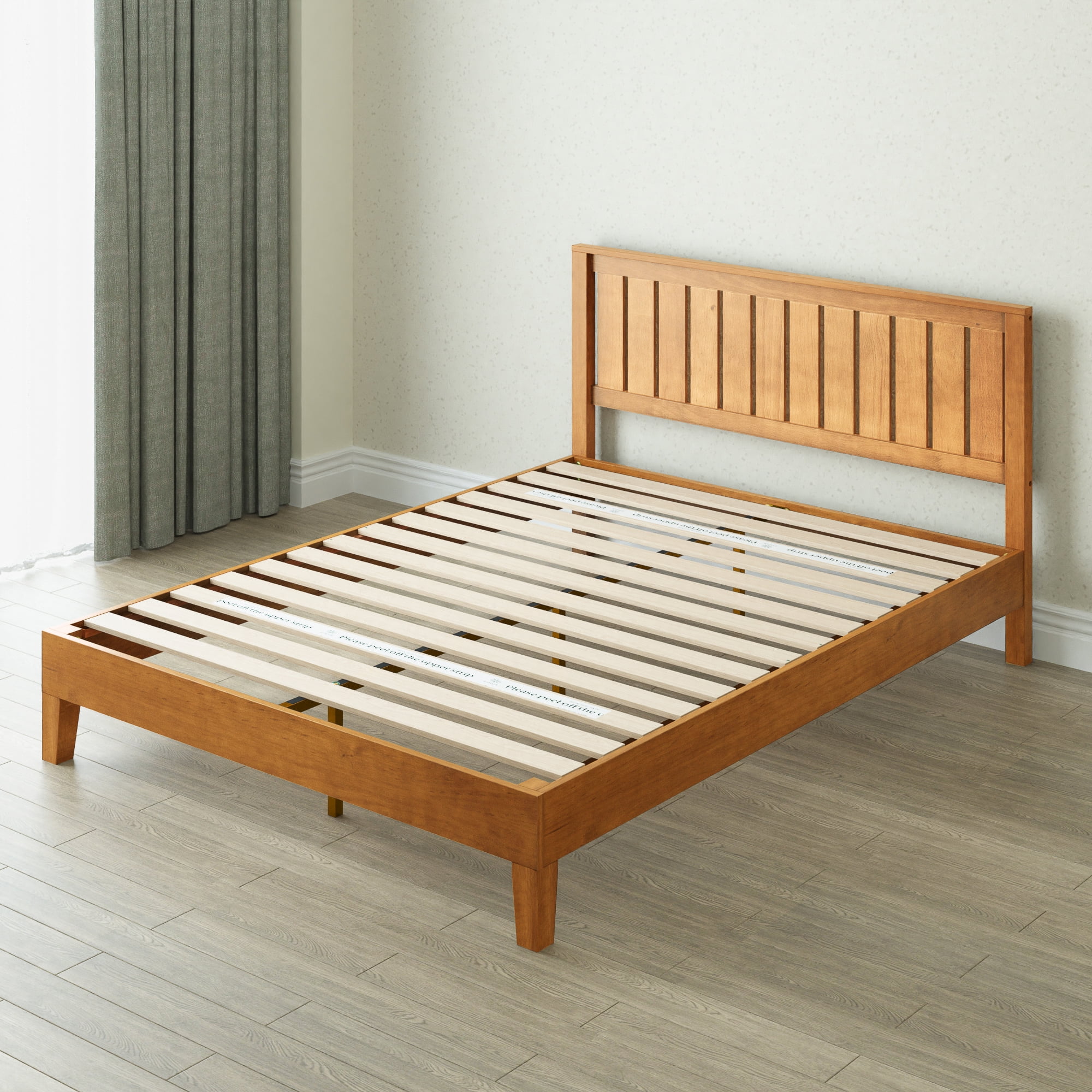 Zinus Alexia 37" Deluxe Wood Platform Bed with Headboard, Rustic Pine, Queen - Image 9