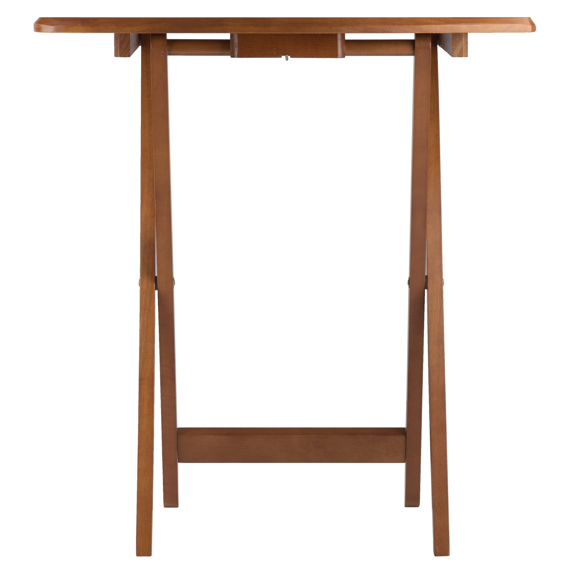 Winsome Dylan 5-Piece Oversized Folding Snack Table Set, Teak Finish - Image 2