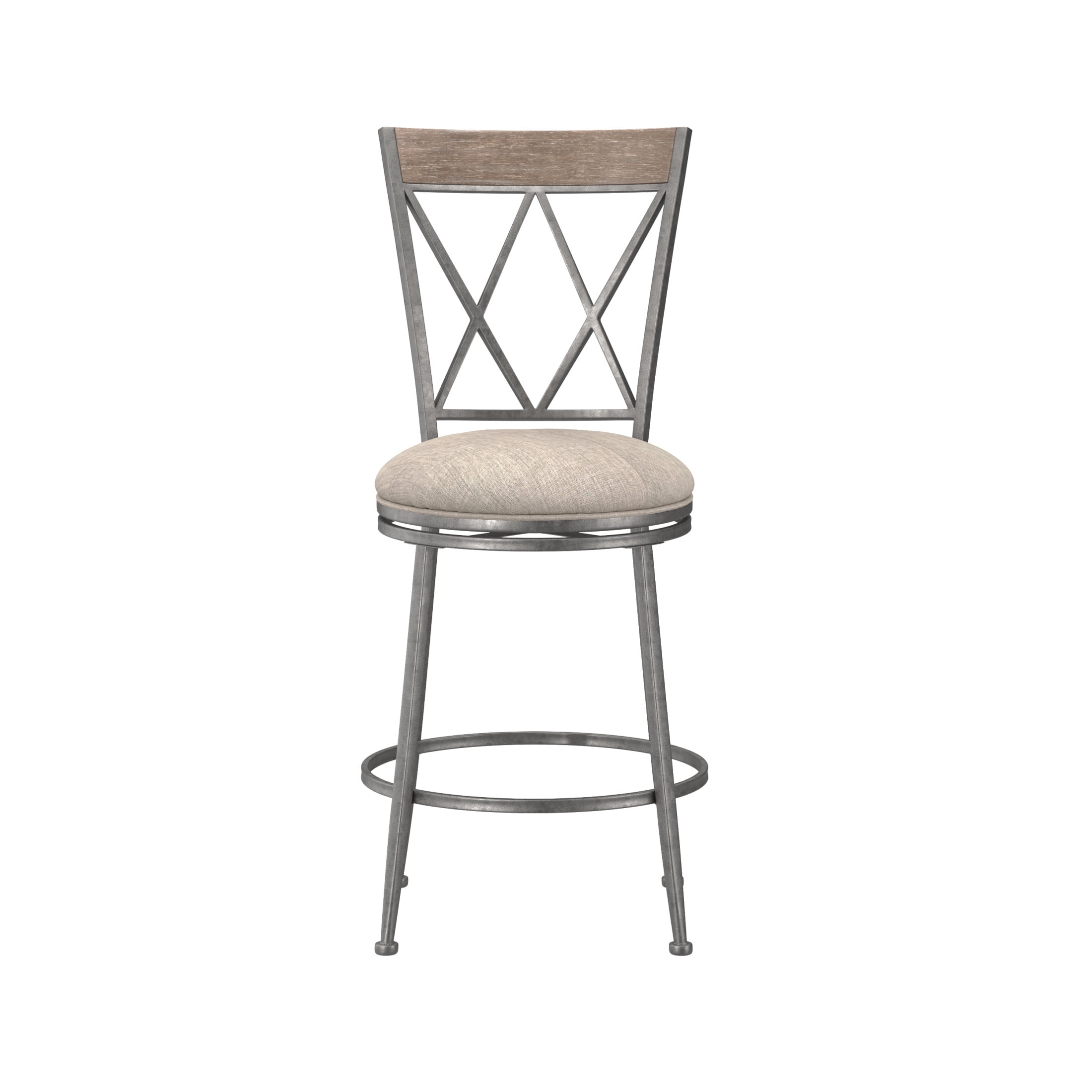 Hillsdale Furniture Stewart Metal Counter Height Swivel Stool, Aged Pewter - Image 3