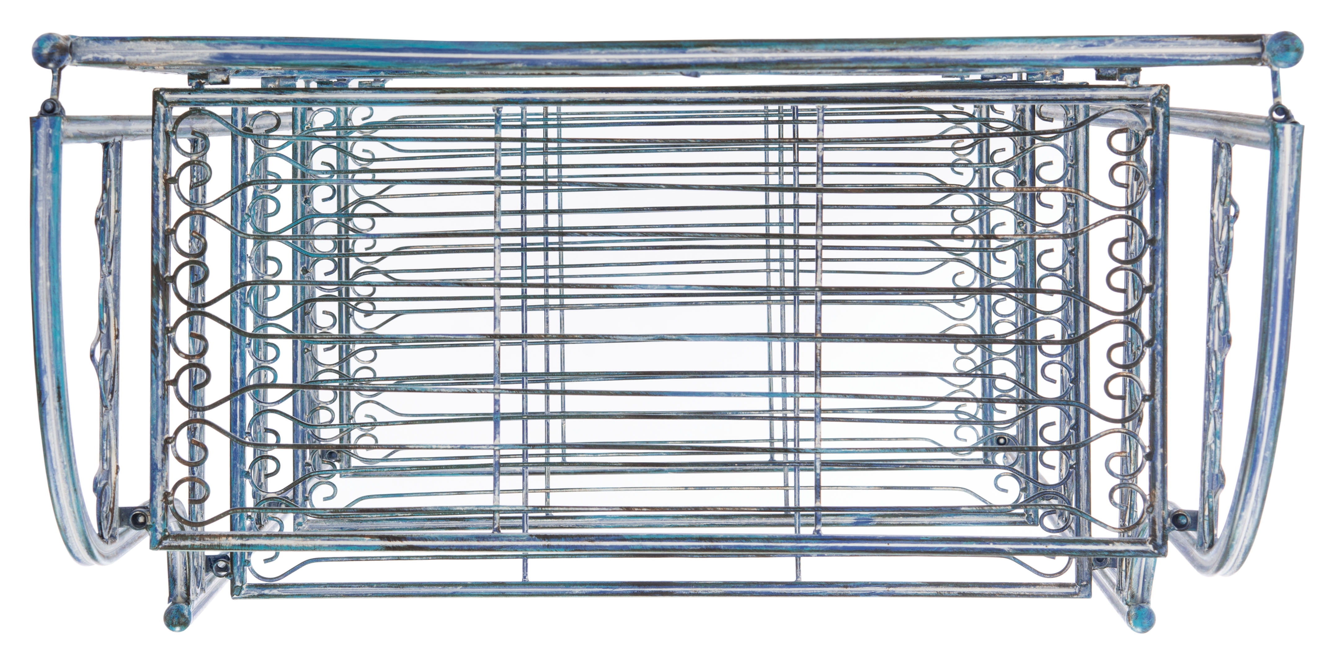 SAFAVIEH Amaris Outdoor Wrought Iron 4 Tier Bakers Rack, Antique Blue - Image 5