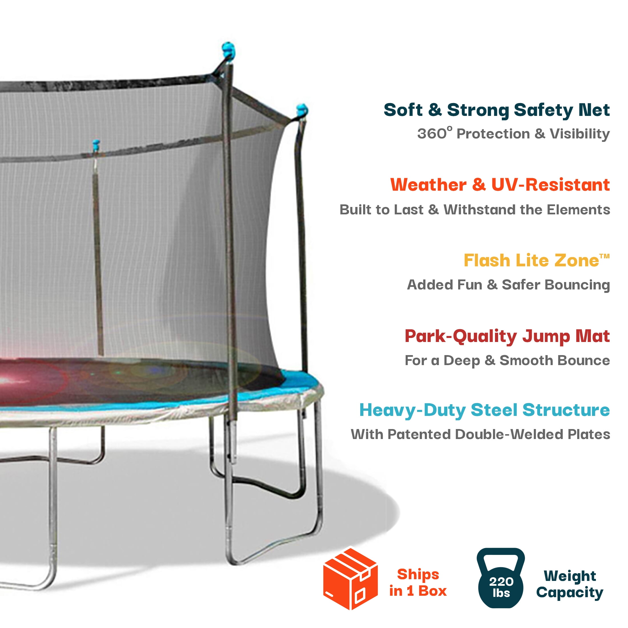 Bounce Pro 14ft Trampoline with Flash Lite Zone - Image 4