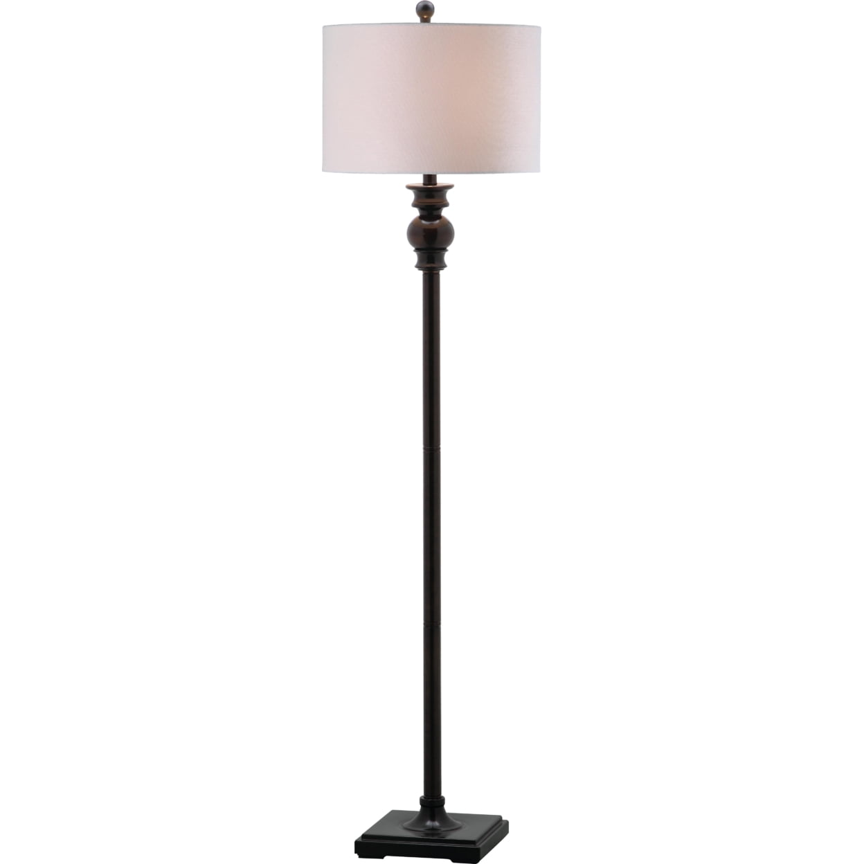 Safavieh Alphie 61 in. H Solid Floor Lamp, Ebony/Off-White Shade - Image 6