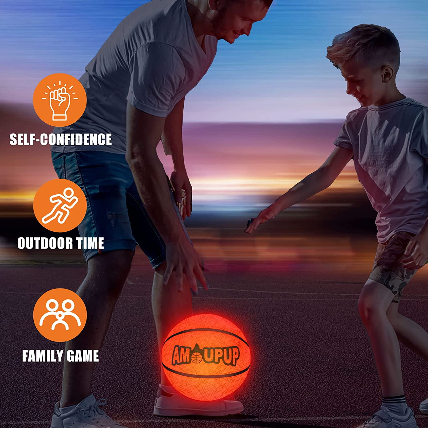 Amoupup Glow in The Dark Basketball Sports Gifts Light up Led Basketball Cool Stuff with Led Lights and Batteries Pre-Installed - Kids Gifts Good Gift Ideas for Teen Boys and Girls - Image 7