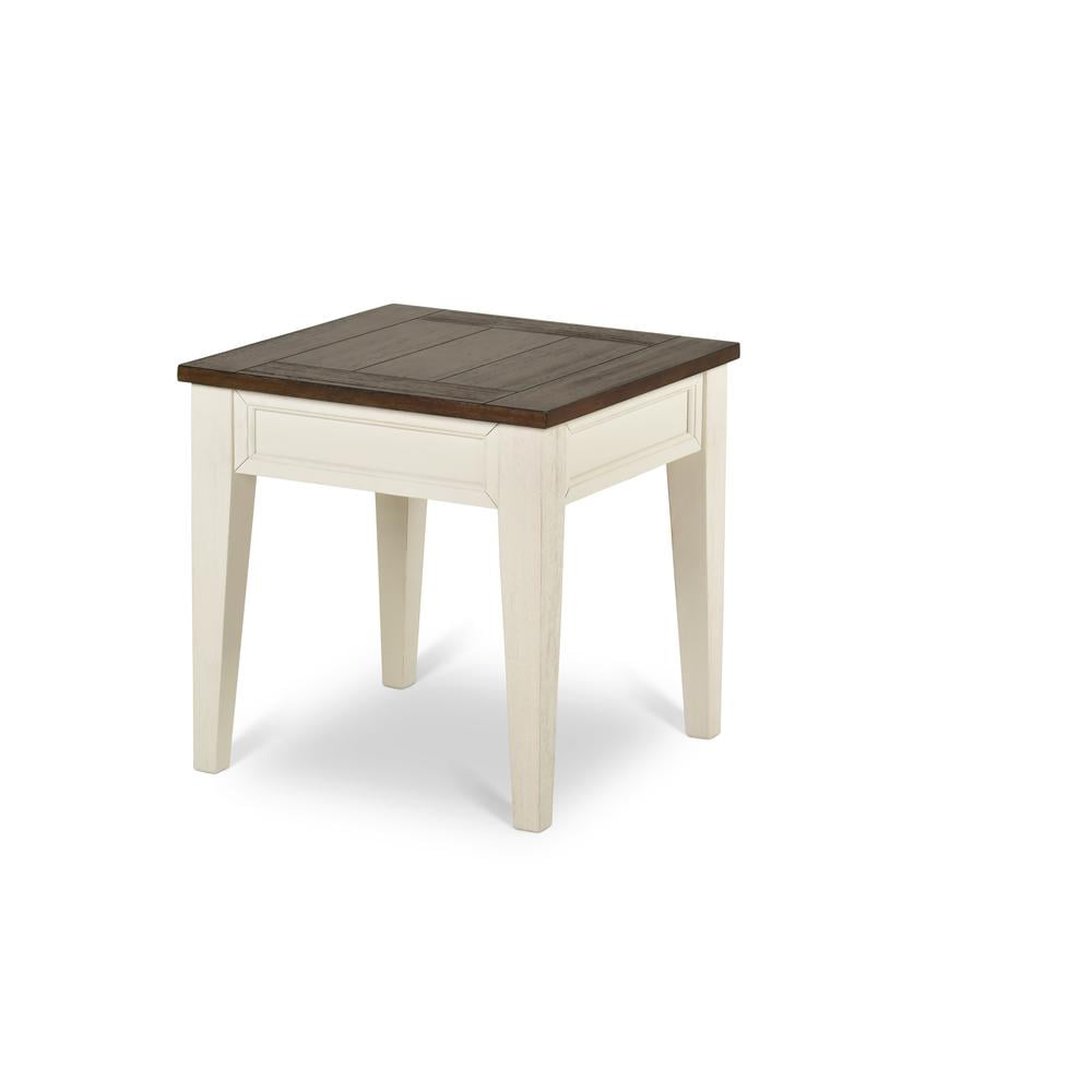 Cayla 1 Drawer End Table in Dark Oak and White - Image 4