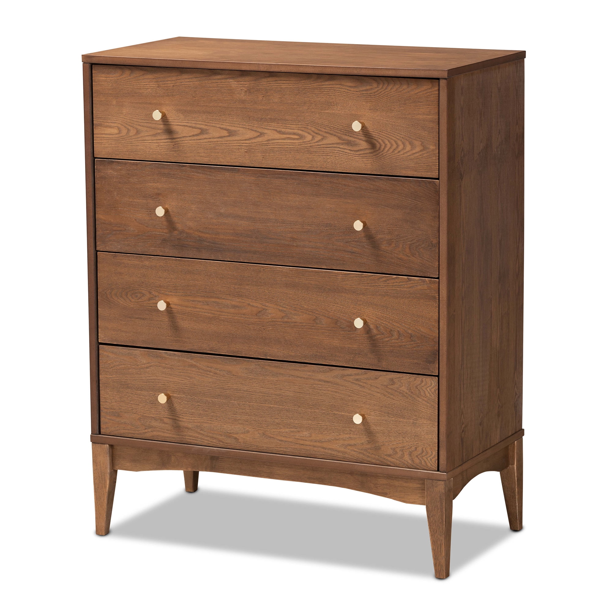 Baxton Studio Landis Mid-Century Modern Ash Walnut Finished Wood 4-Drawer Chest - Image 5