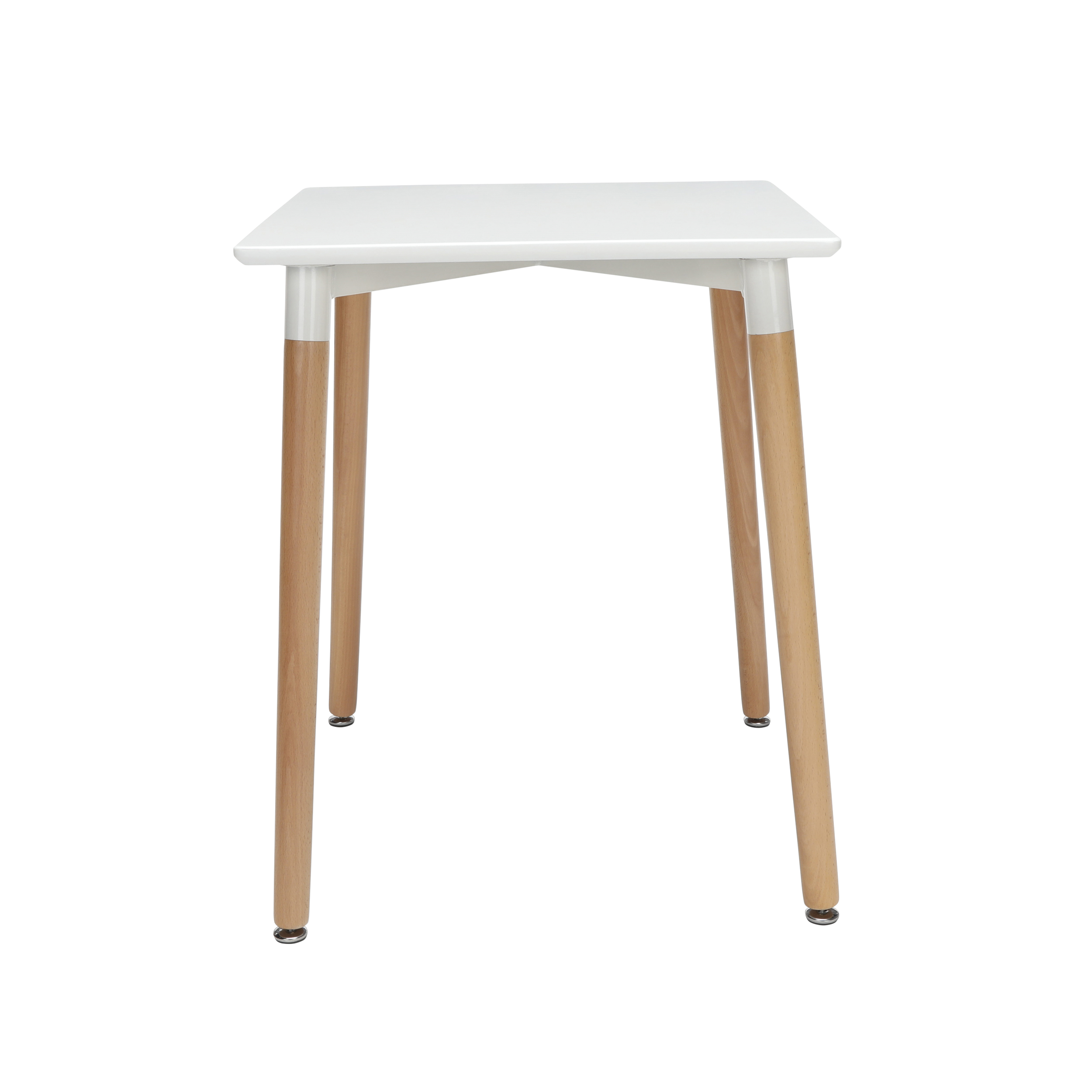 OFM Mid Century Modern 24" Square Dining Table, Solid Wood Legs, White - Image 11