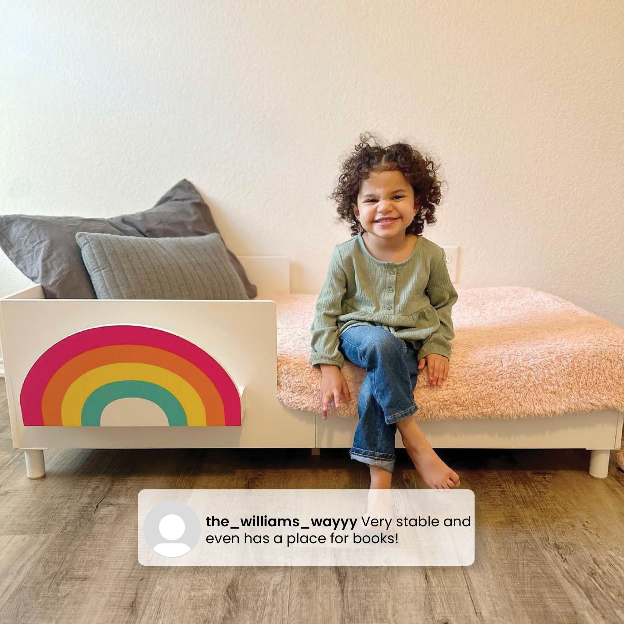 (3 pack) Delta Children Sleep N Store Toddler Bed with Interchangeable Shelf (Choose from Rainbow, Dinosaur or White Shelf), White - Image 6