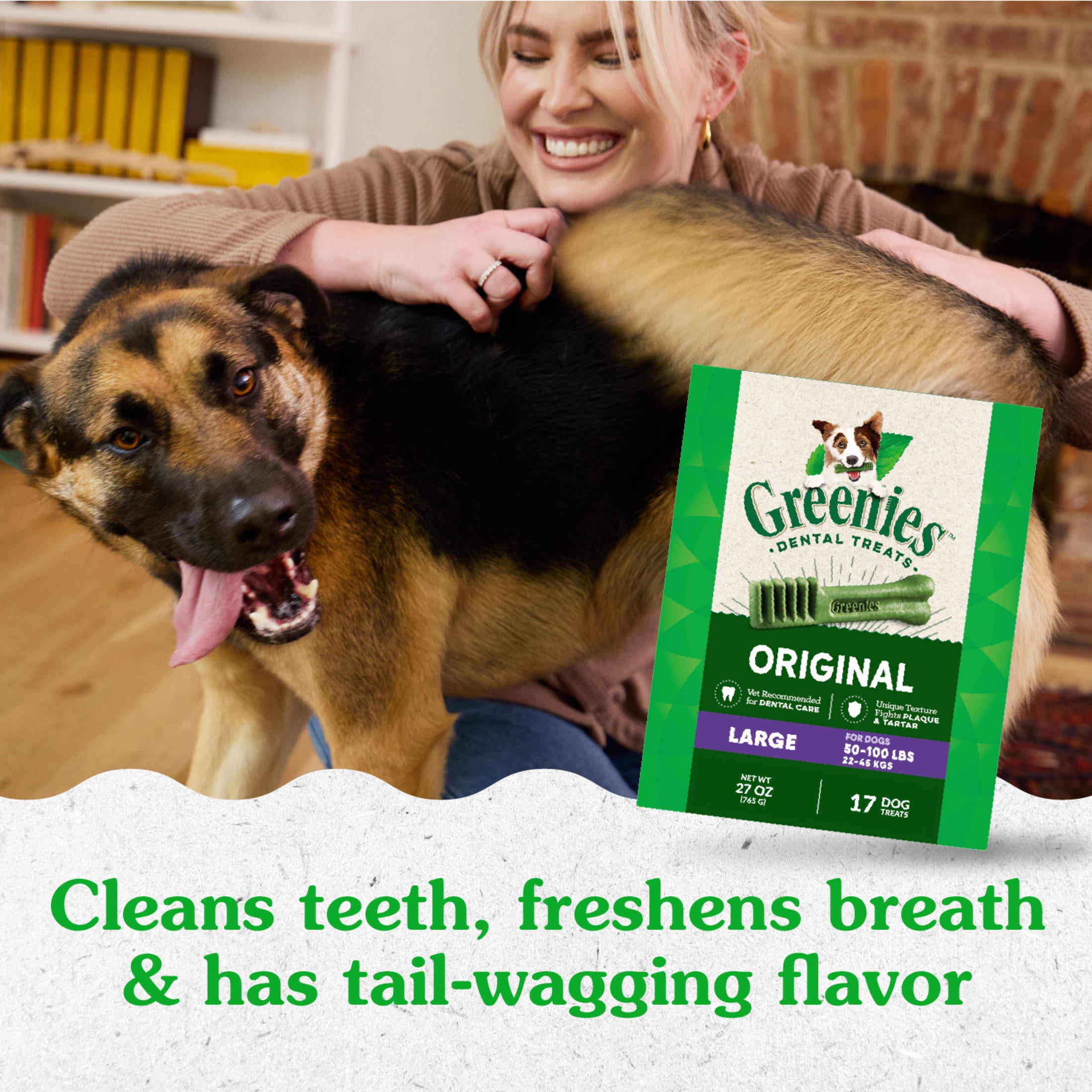 Greenies Original Large Natural Dog Dental Care Chews Oral Health Dog Treats, 12 Oz Pack (48 Treats) - Image 5