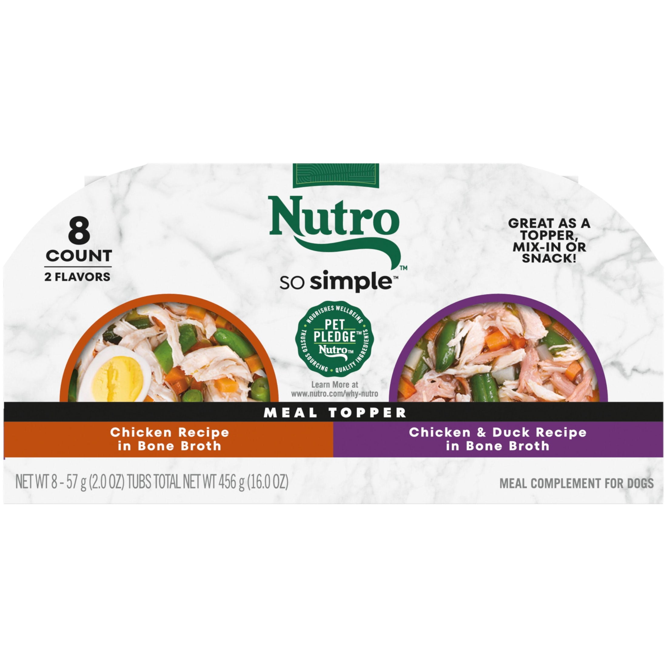 (4 pack) Nutro So Simple Chicken And Chicken & Duck Recipes Wet Dog Food, 2 Oz Trays, Variety Pack Of 8 - Image 2