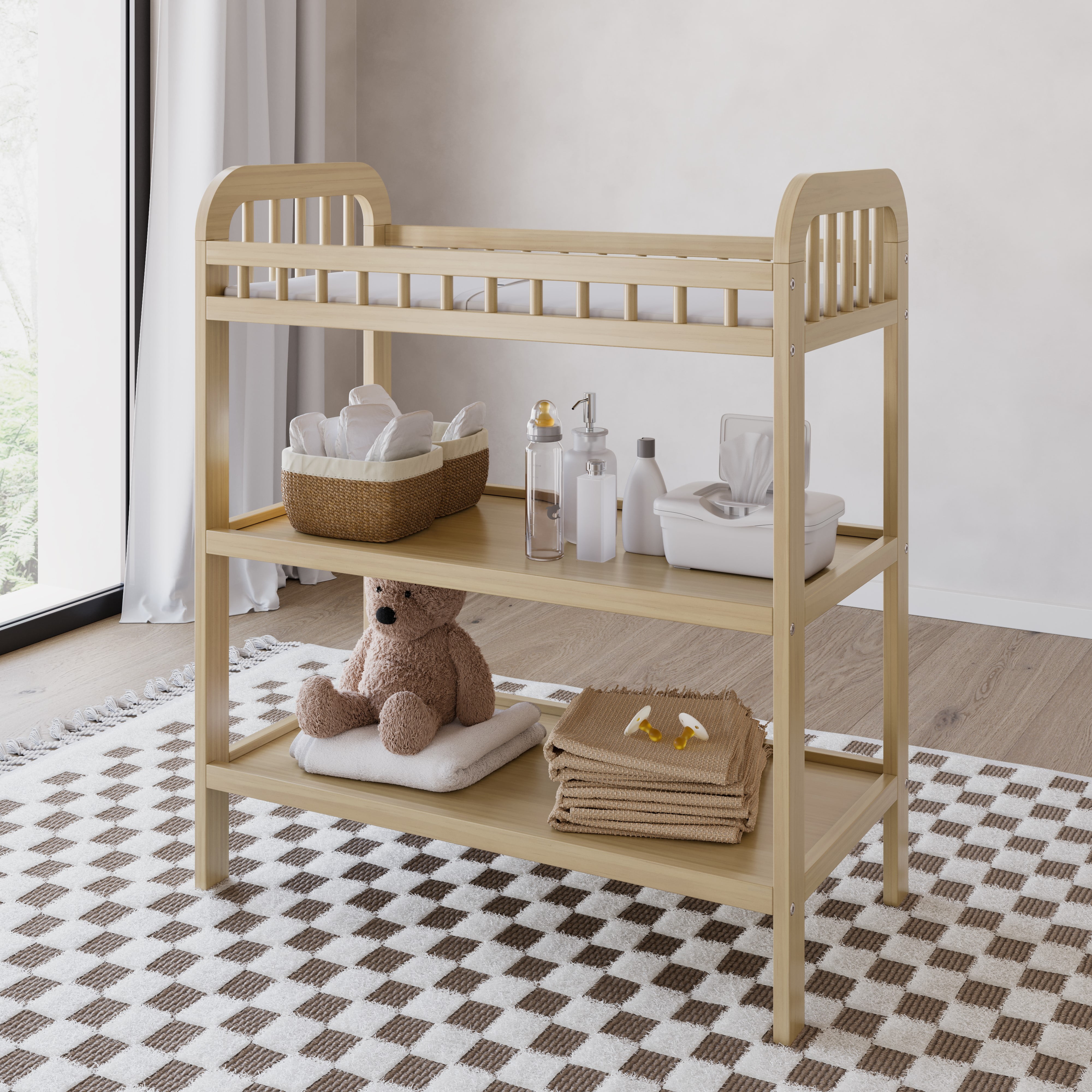 Storkcraft Pasadena Infant Changing Table with Changing Pad, Driftwood - Image 4