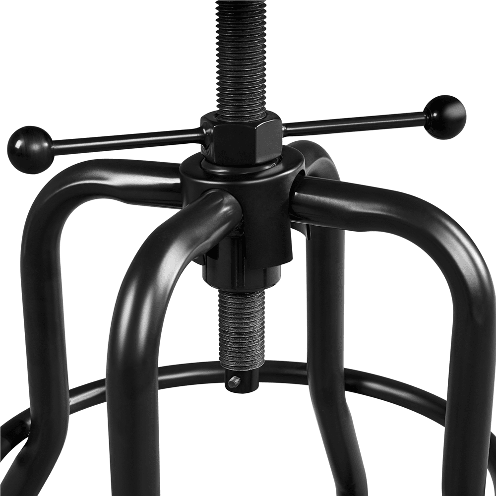 Alden Design Vintage Metal Industrial Bar Stool Counter Height for Kitchen Restaurant Bar, Brown - Image 2