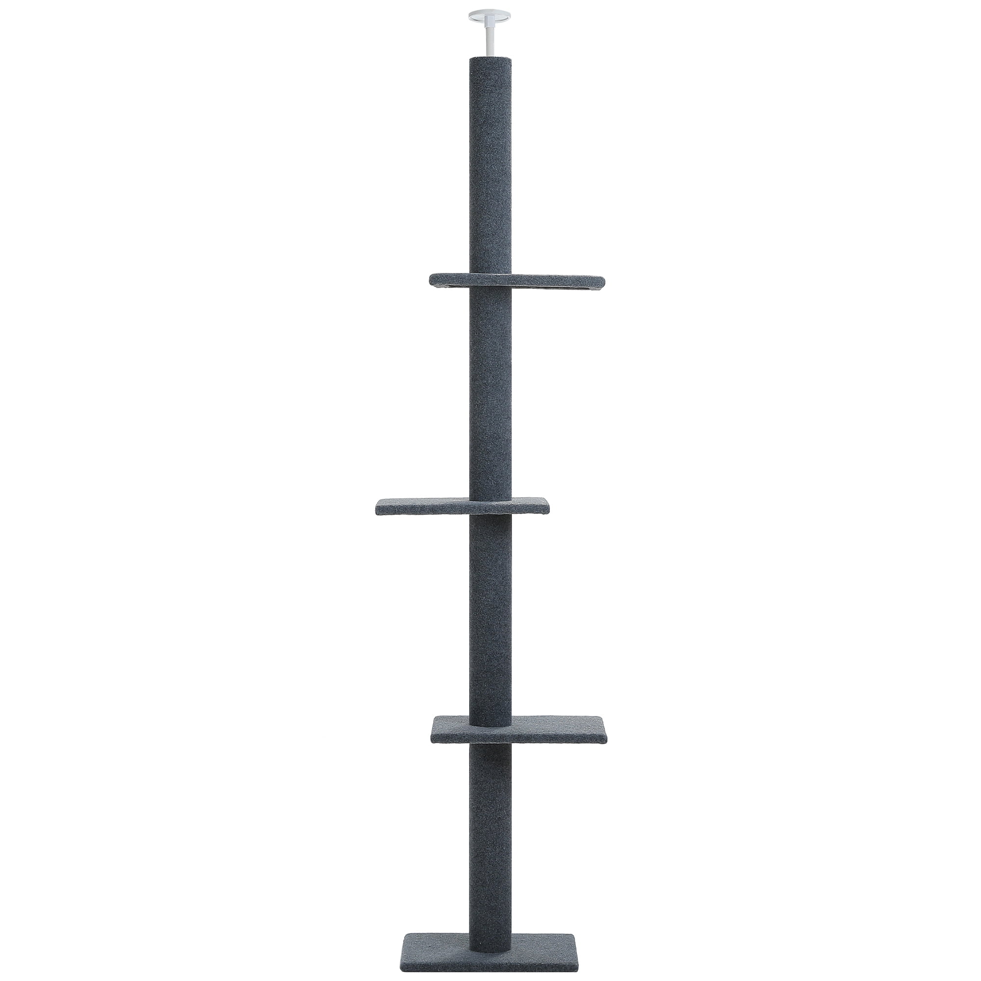 PAWZ Road 90-107" Floor to Ceiling Cat Tree Tower 4 Tier Tall Cat Climbing Posts Adjustable, Gray - Image 2