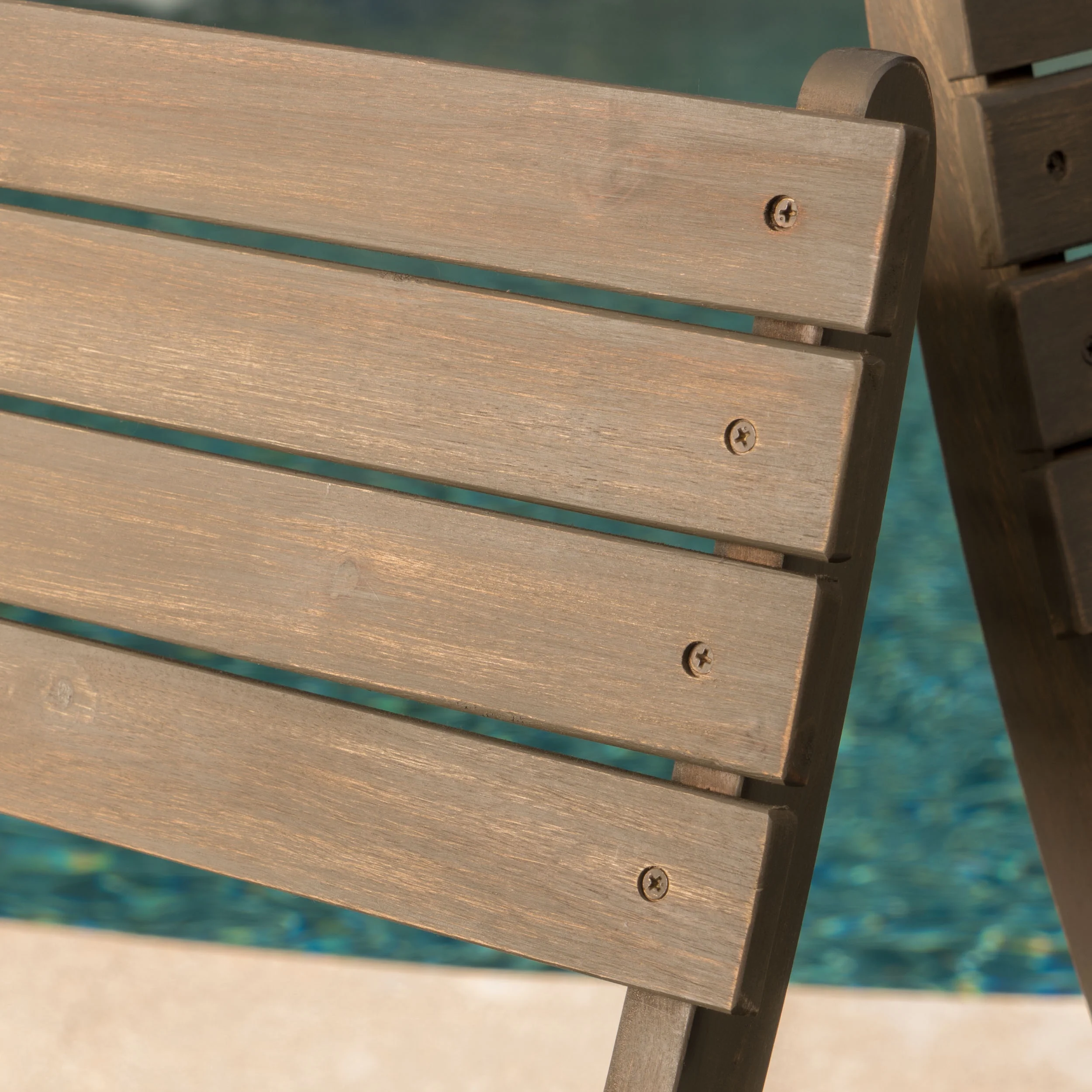 Bristle Outdoor 3 Piece Foldable Acacia Wood Bistro Set, Grey - Image 9