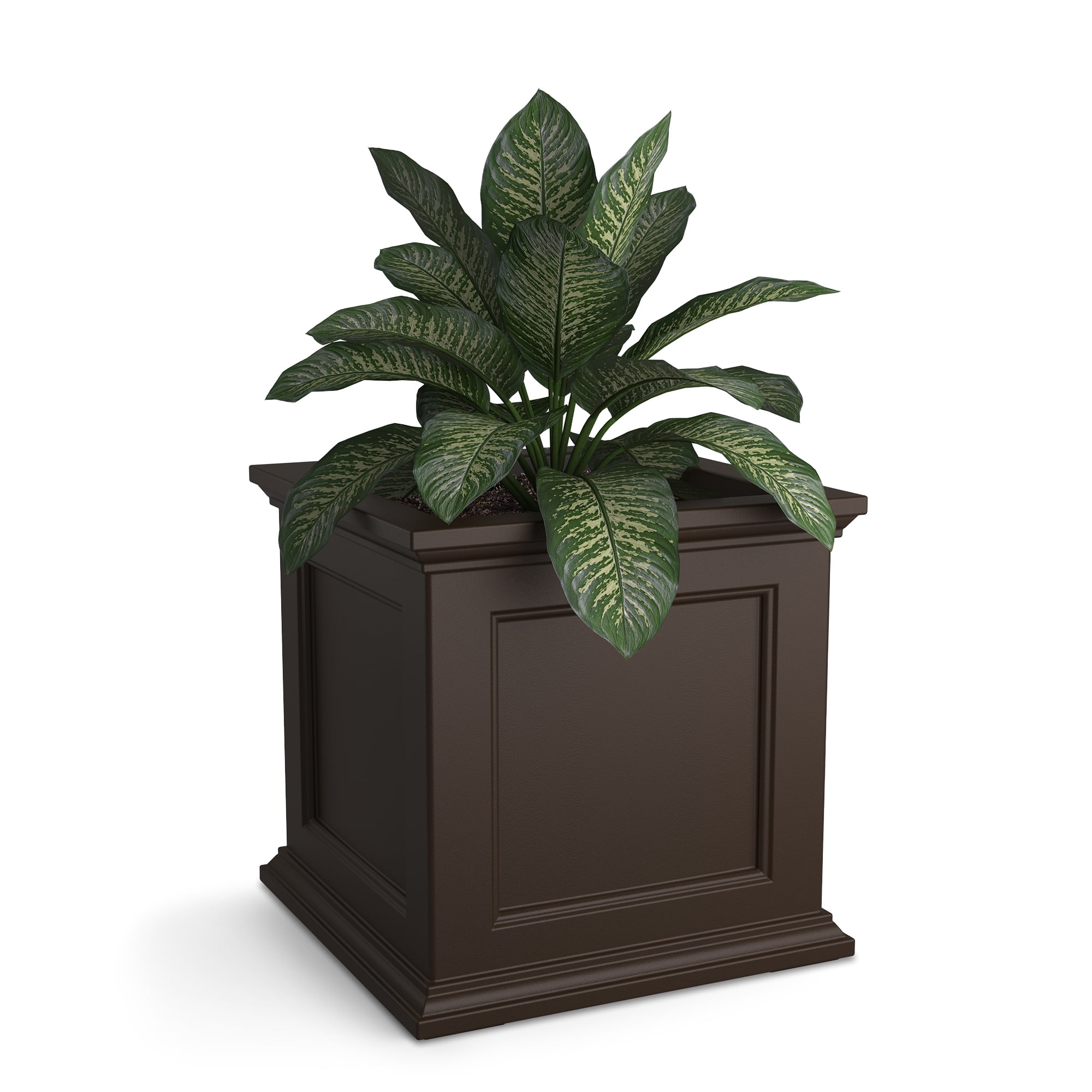 Mayne Fairfield 20" x 20" x 20" Square Espresso Self Watering Plastic Planter - Image 11