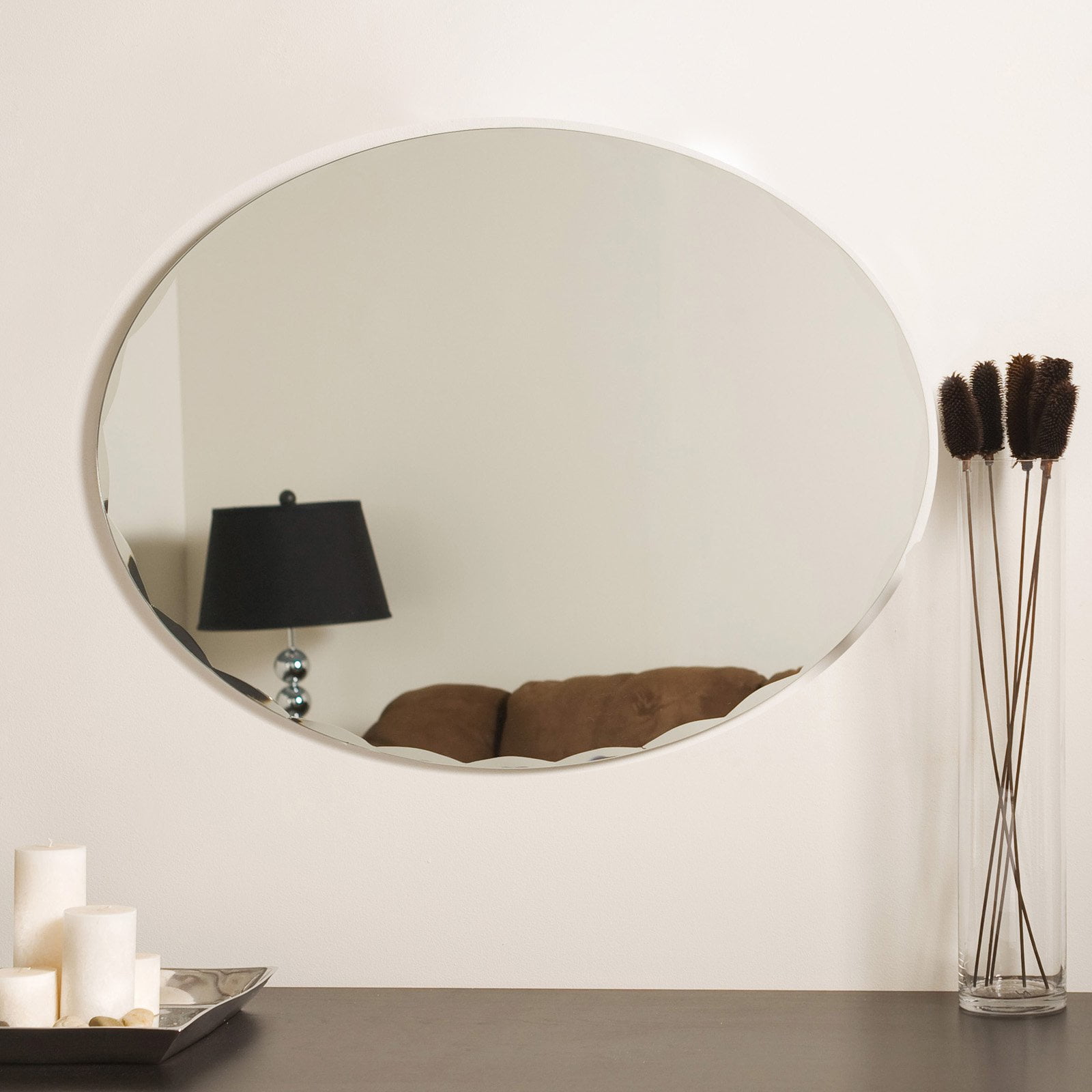 Décor Wonderland Frameless Oval Scallop Beveled Mirror 23.6 inx31.5 in - Image 7
