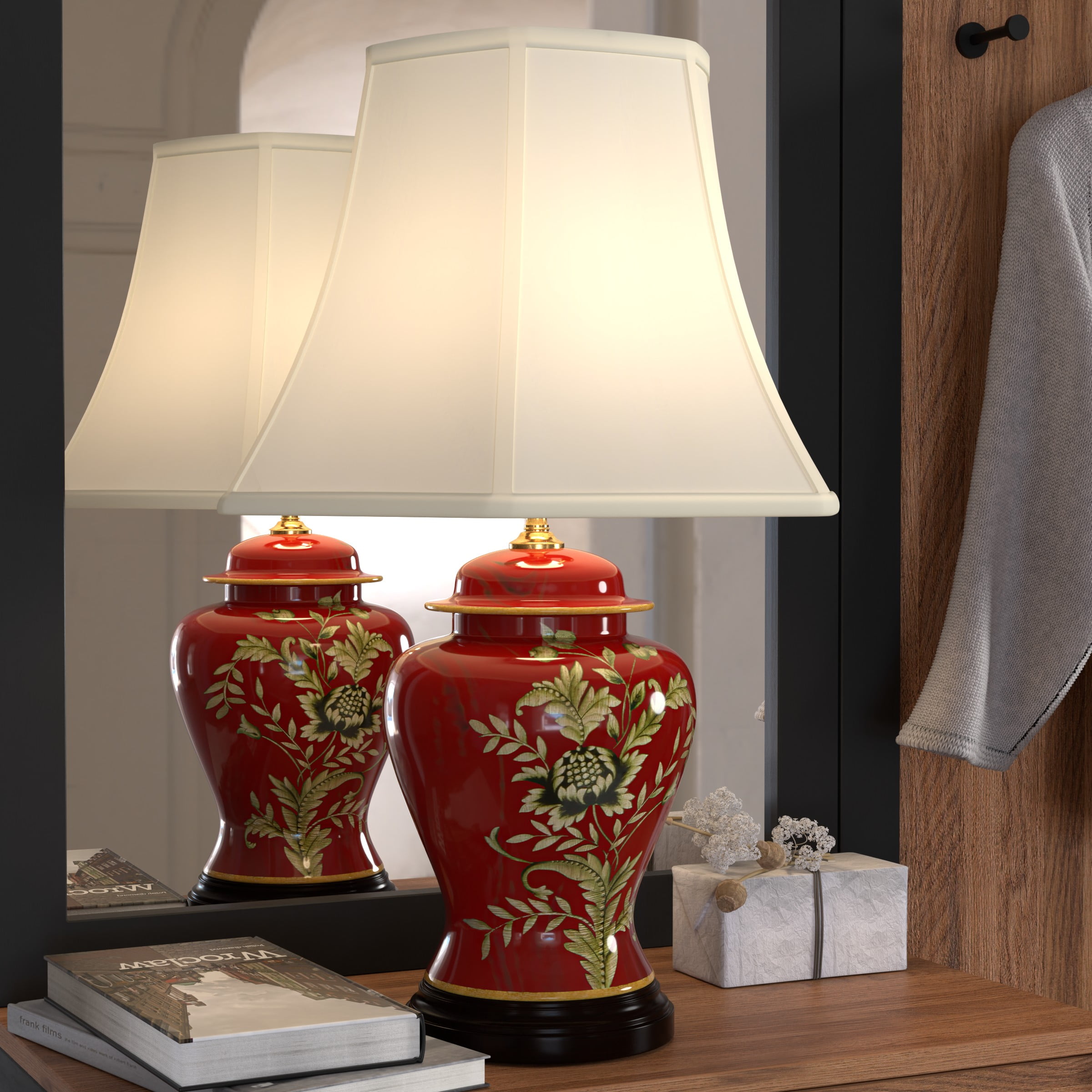 Oriental Furniture 22.5" Golden Foliage Porcelain Lamp, decorative lamp, table lamp, any occasion, any room item - Image 6