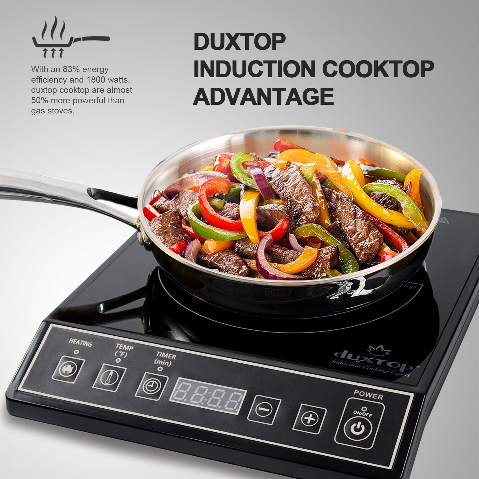 Restored Duxtop 1800W Portable Induction Cooktop Countertop Burner, Black 9100MC/BT-M20B (Refurbished) - Image 6