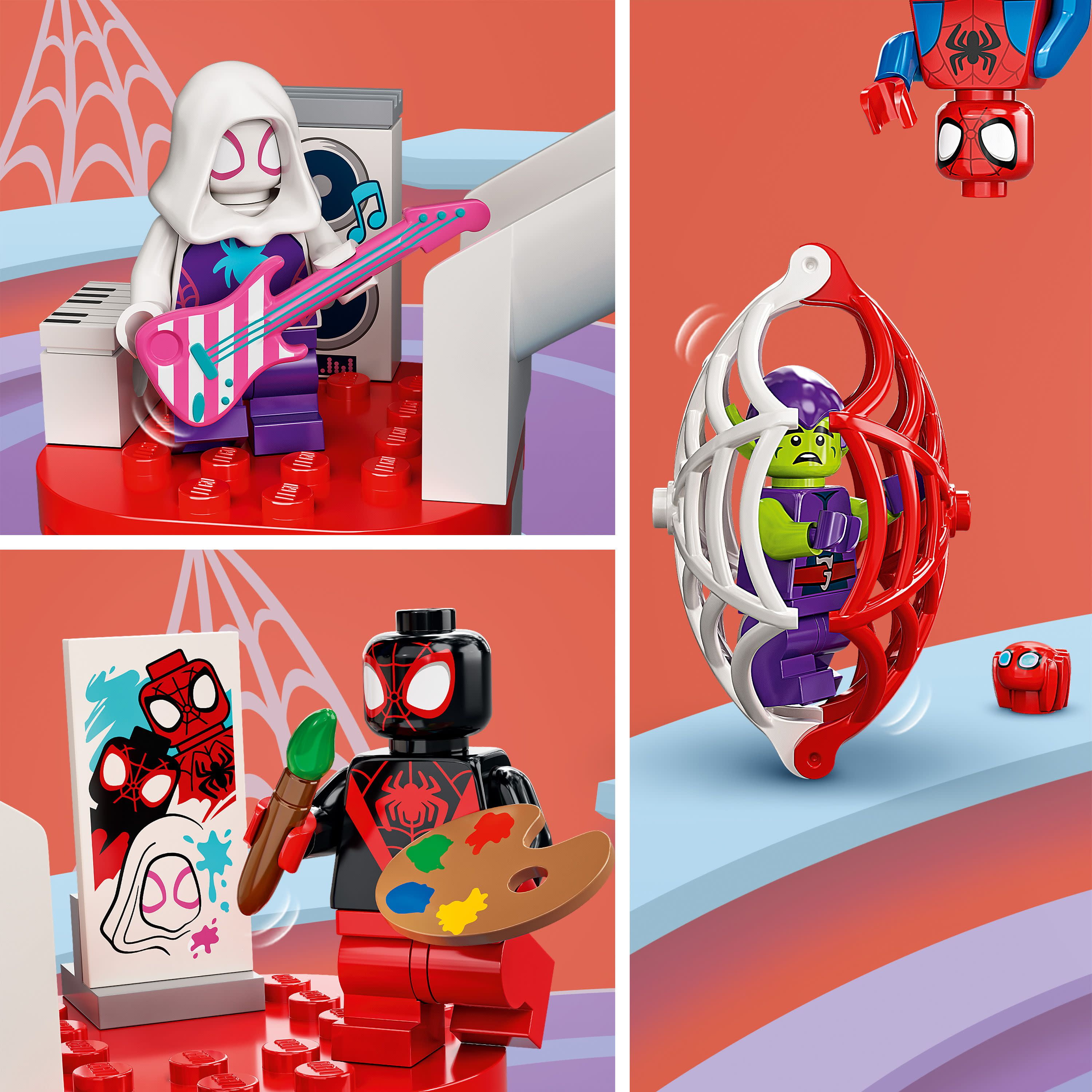 LEGO Marvel Spider-Man Webquarters Hangout 10784 Building Set - Spidey and His Amazing Friends Series, Spider-Man, Miles Morales, and Green Goblin Minifigures, Toys for Boys and Girls Ages 4+ - Image 2