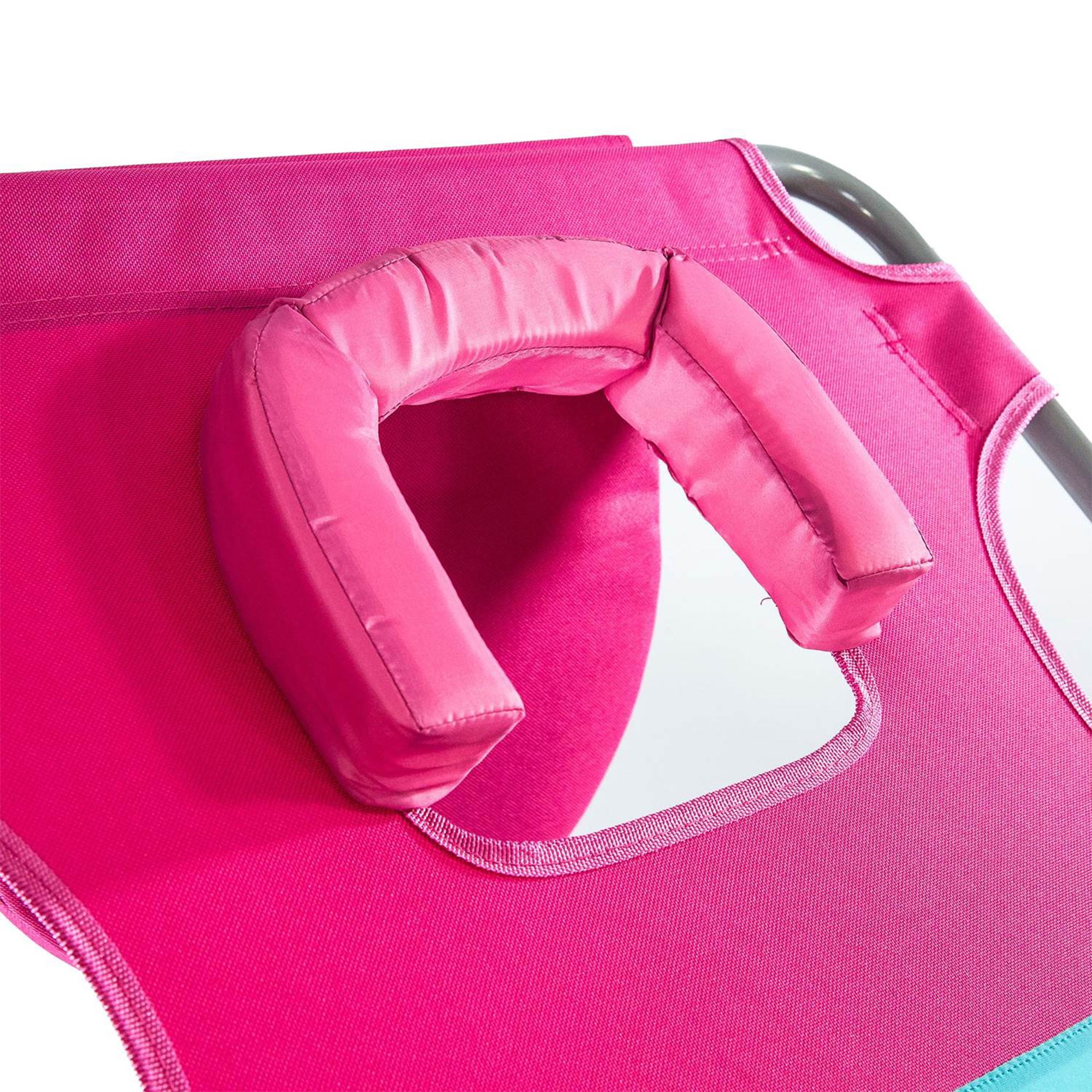 Ostrich Ladies Comfort Adjustable Lounger Beach Chaise - Pink, Polyester, Steel - Image 7