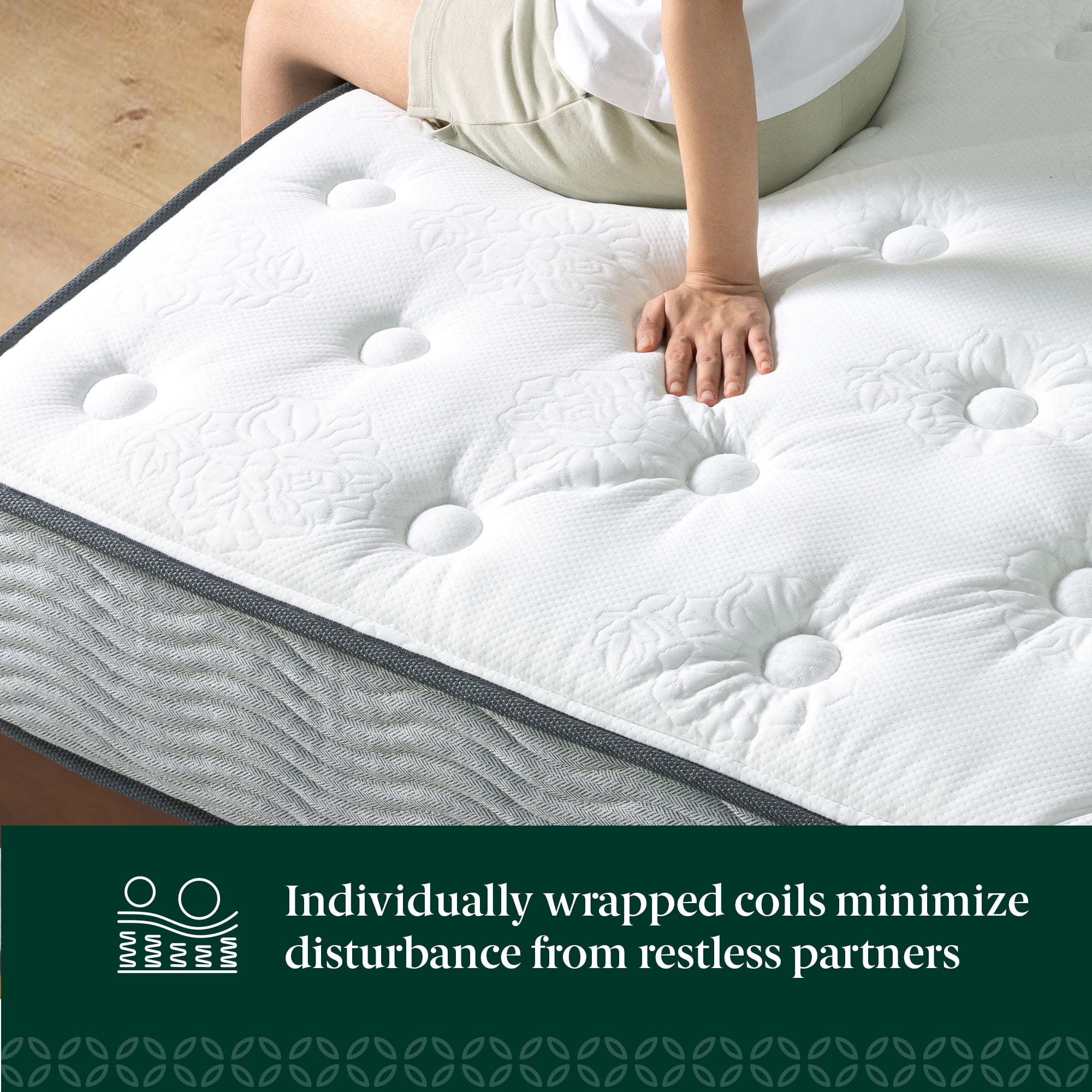 Zinus Comfort Support 10" Queen Cooling Gel Hybrid Mattress with Pocket Springs - Image 10