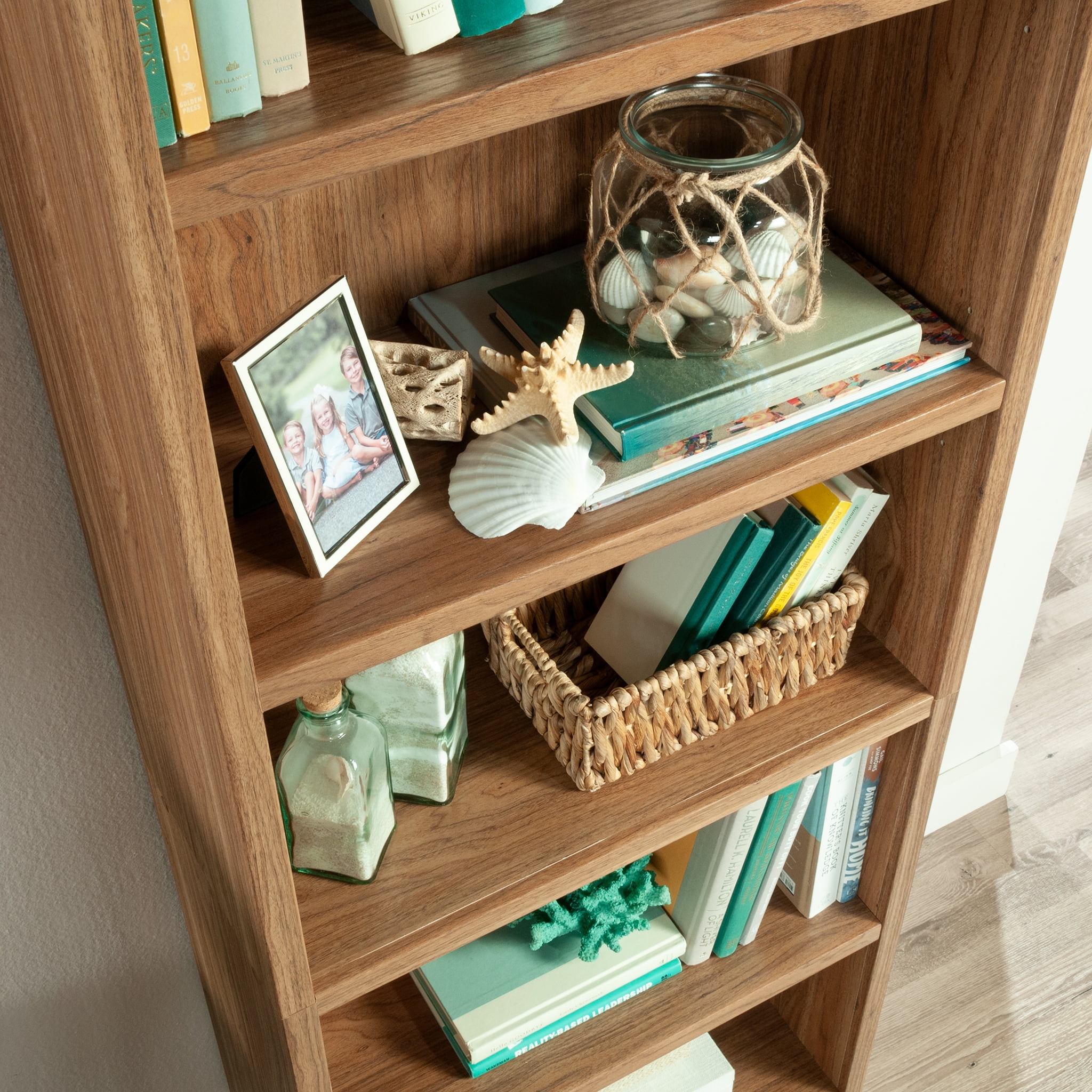 Mainstays Westley 5 Shelf Bookcase, Walnut Finish - Image 8
