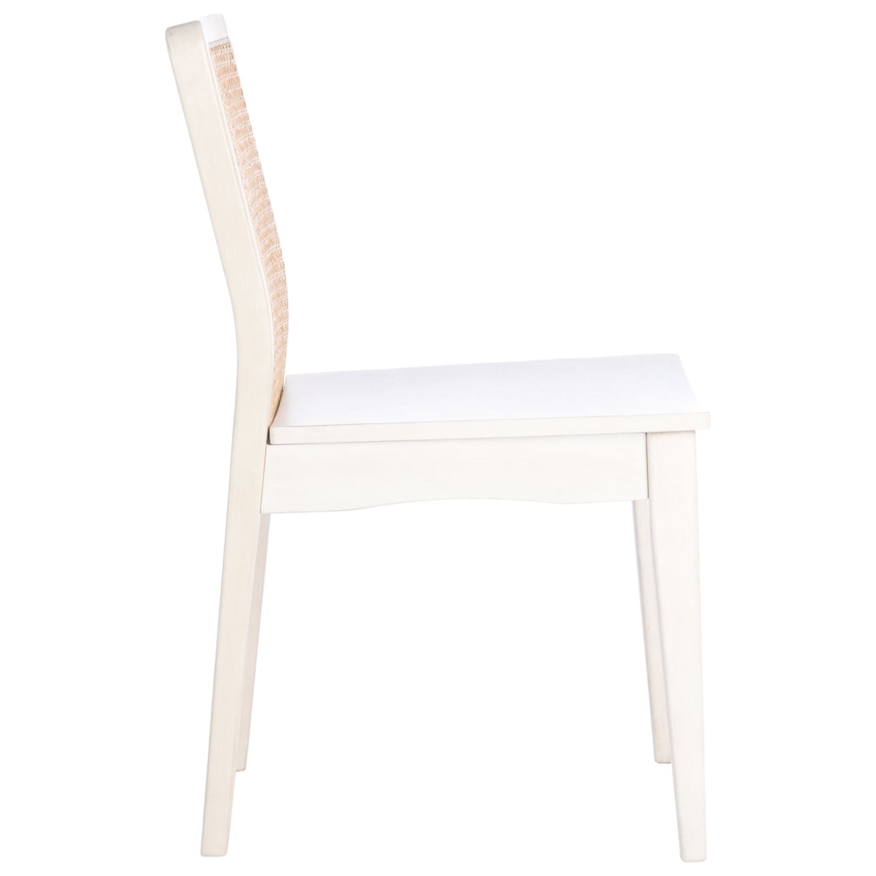 SAFAVIEH Benicio Rattan Dining Chair, White/Natural, Set of 2 (18.9 in. W x 22.3 in. D x 33.9 in. H) - Image 7