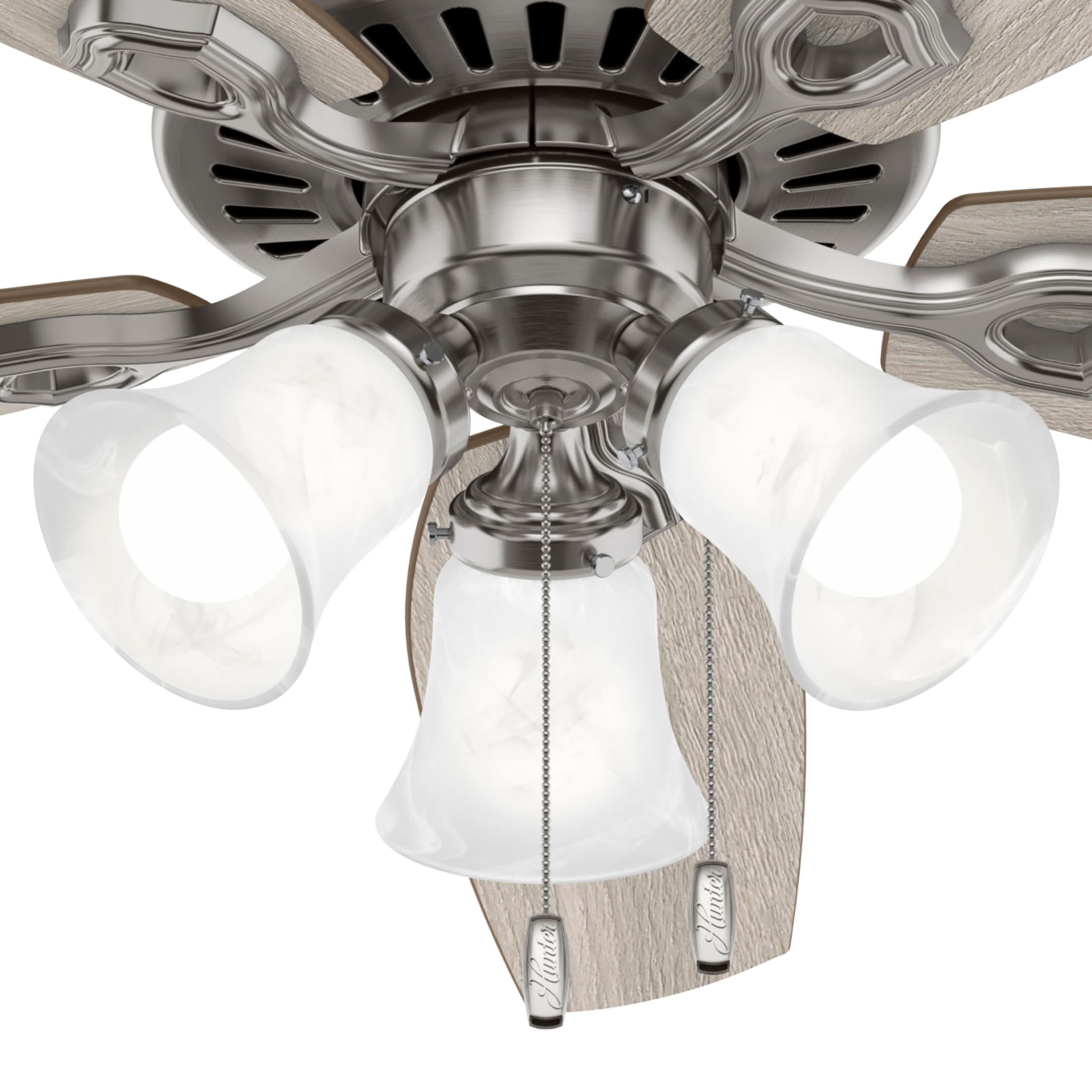 Hunter - Builder Indoor Ceiling Fan With Light, 52-inch, Brushed Nickel, Traditional-style, 3-speed WhisperWind Motor, 51111, for Living Rooms, Bedrooms - Image 6