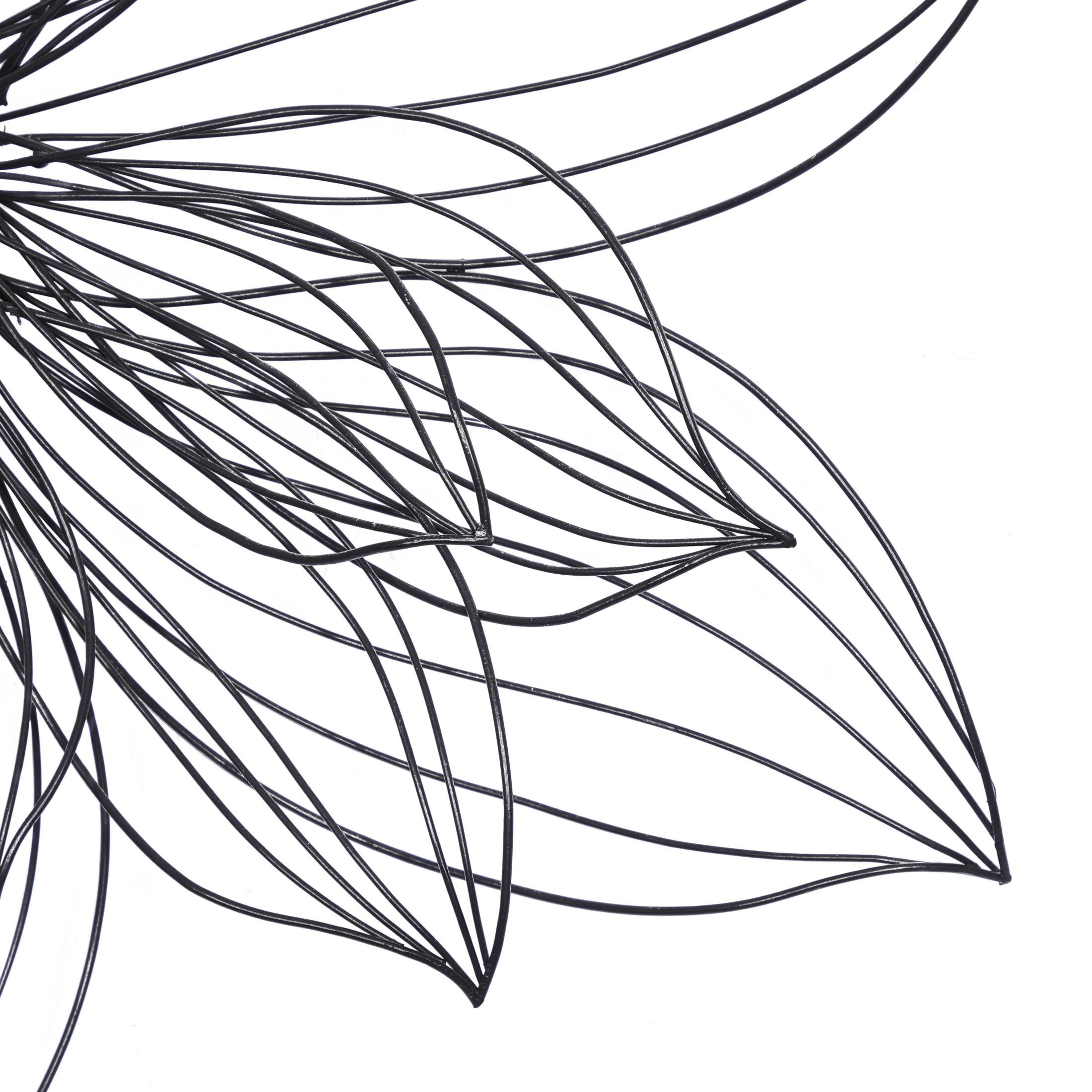 DecMode Modern Black Metal Hibiscus Flower Wall Décor with Crystal Embellshments, 26"W x 26"H - Image 10