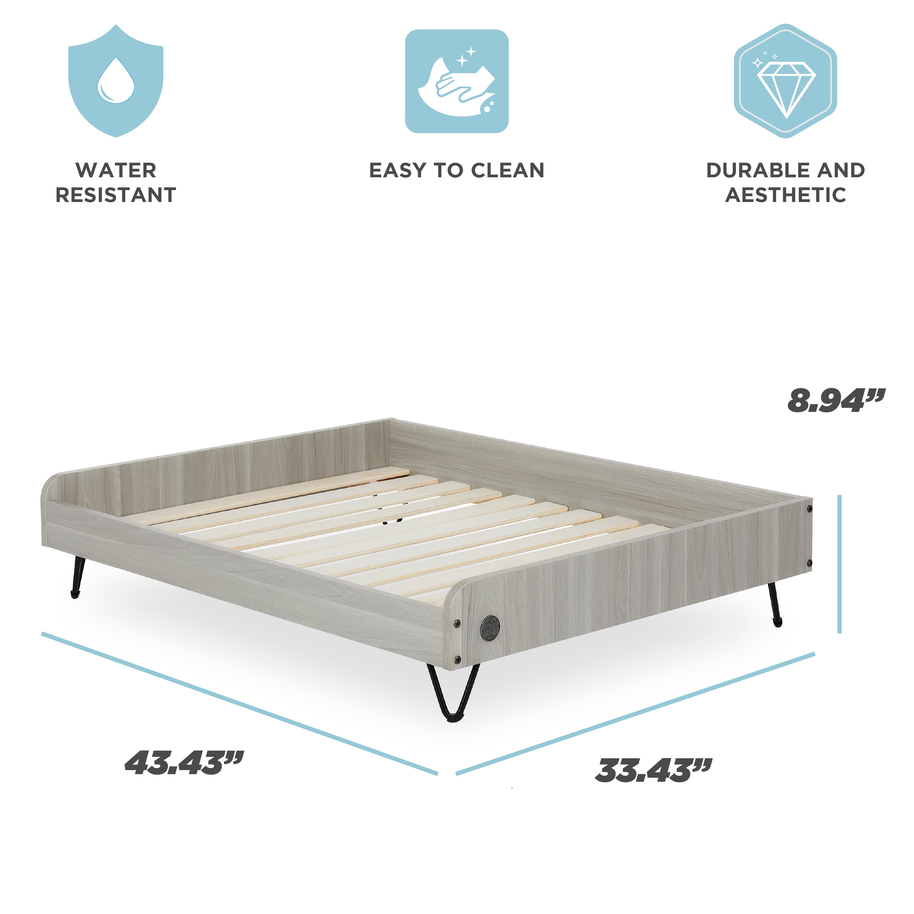 TailZzz Asher Wooden Pet Bed with Mattress | Large to Extra Large Pet Bed with Mattress | Elevated Pet Bed | Greenguard Gold Certified Wooden Pet Bed - Image 11