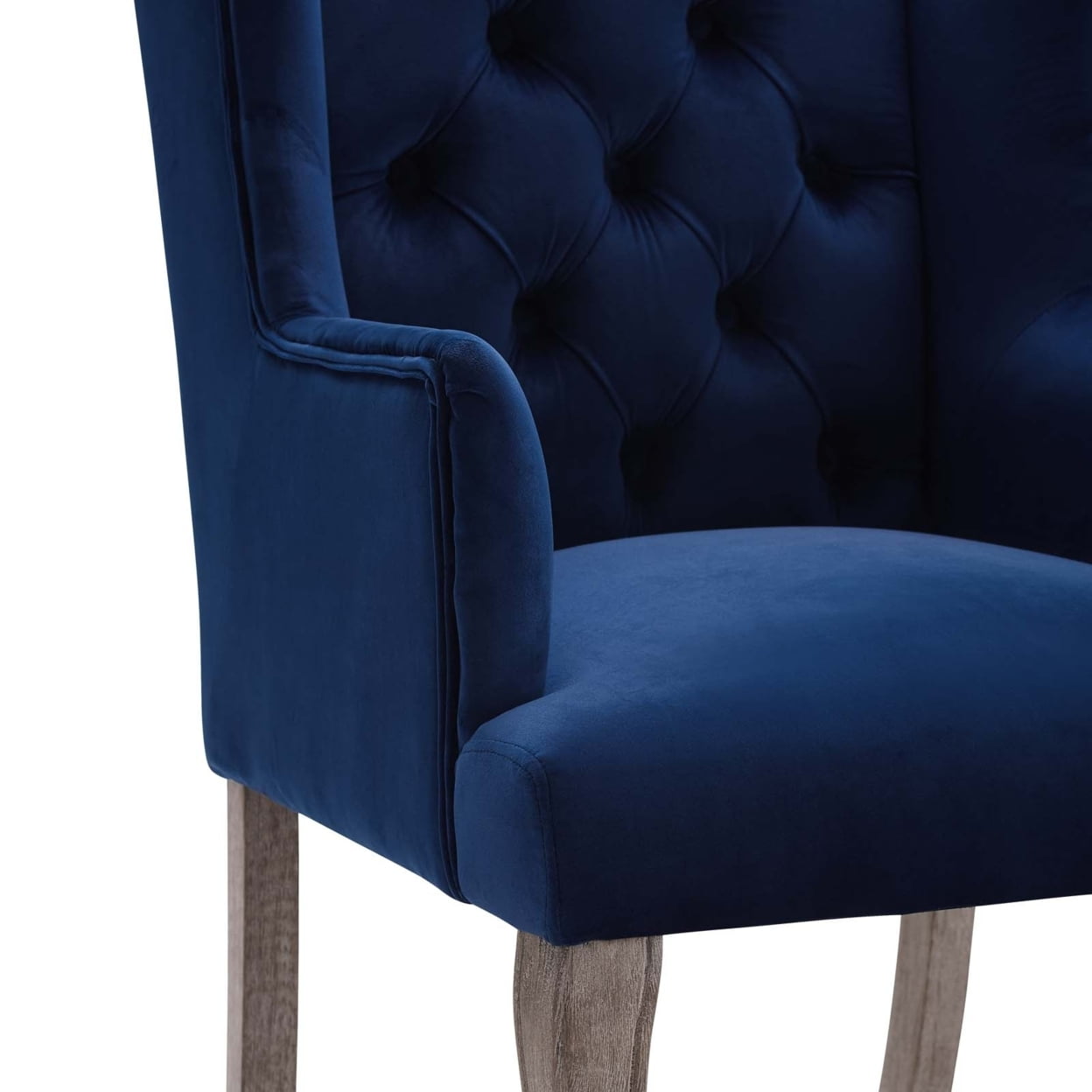 Realm French Vintage Dining Performance Velvet ArmchairNavy - Image 5
